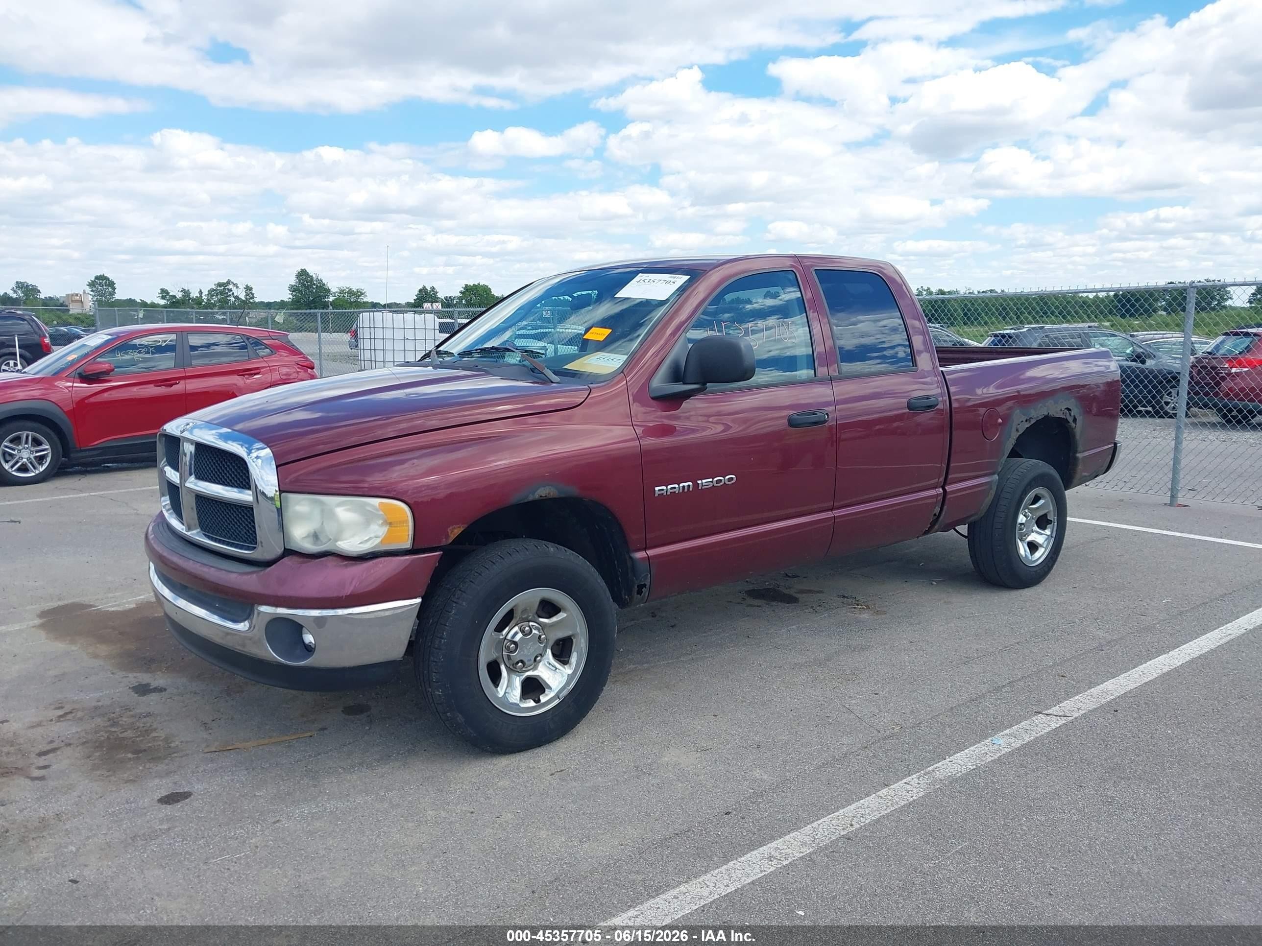 2003 Dodge Ram 1500 Slt/laramie/st Burgundy vin: 1D7HU18D63S282468