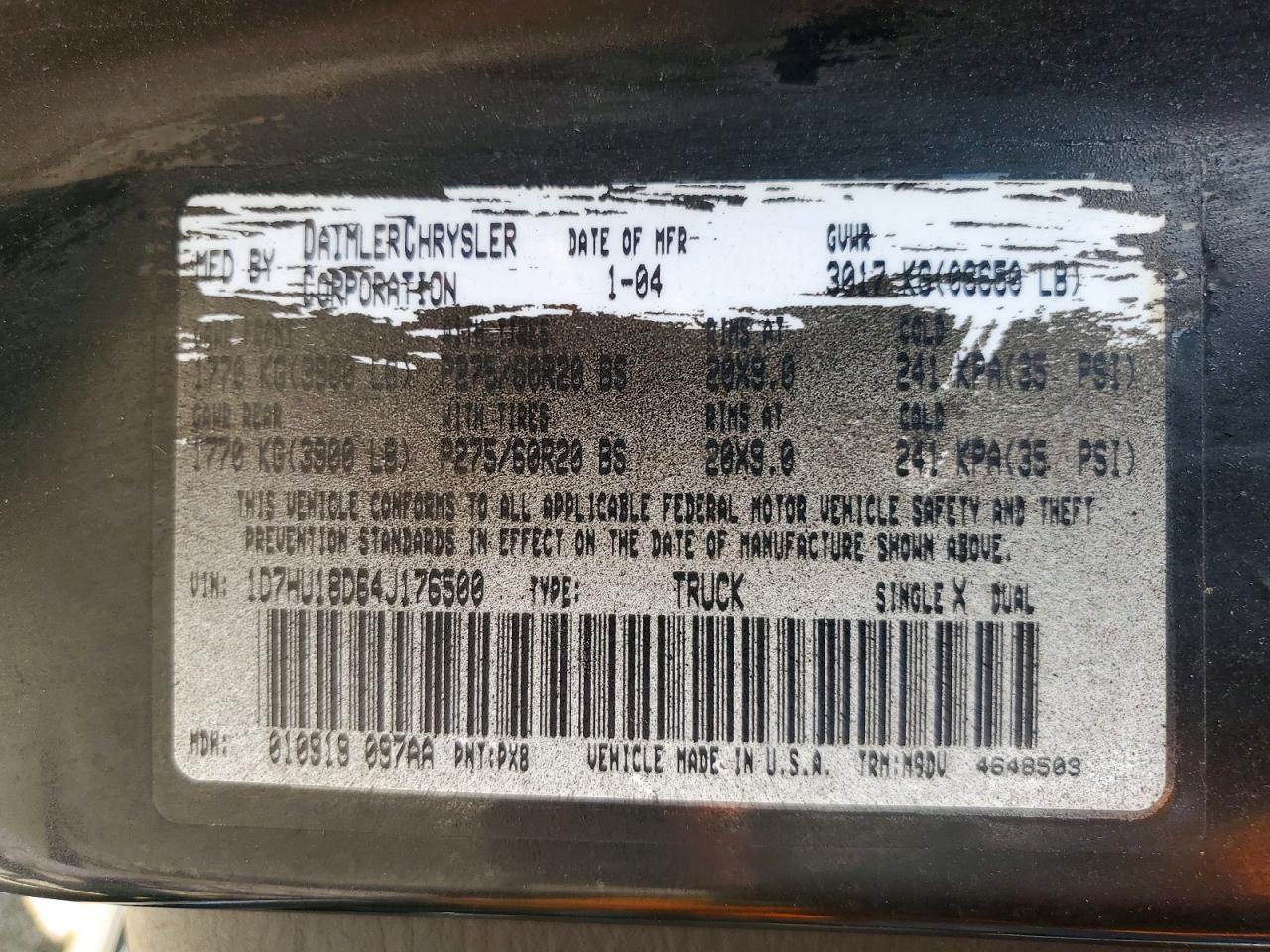 2004 Dodge Ram 1500 St Black vin: 1D7HU18D64J176500