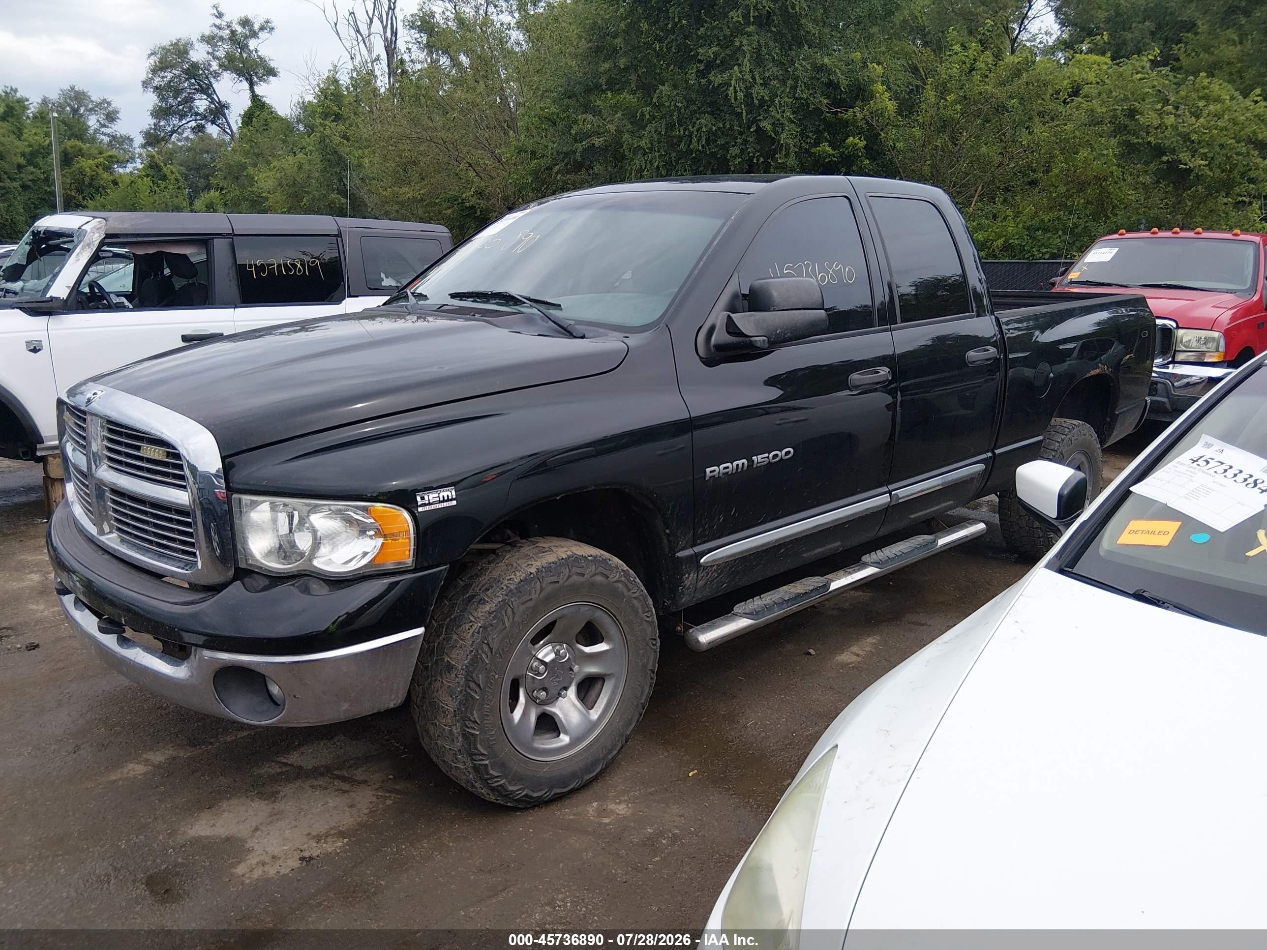 2005 Dodge Ram 1500 Slt/laramie Черный vin: 1D7HU18D75J610232