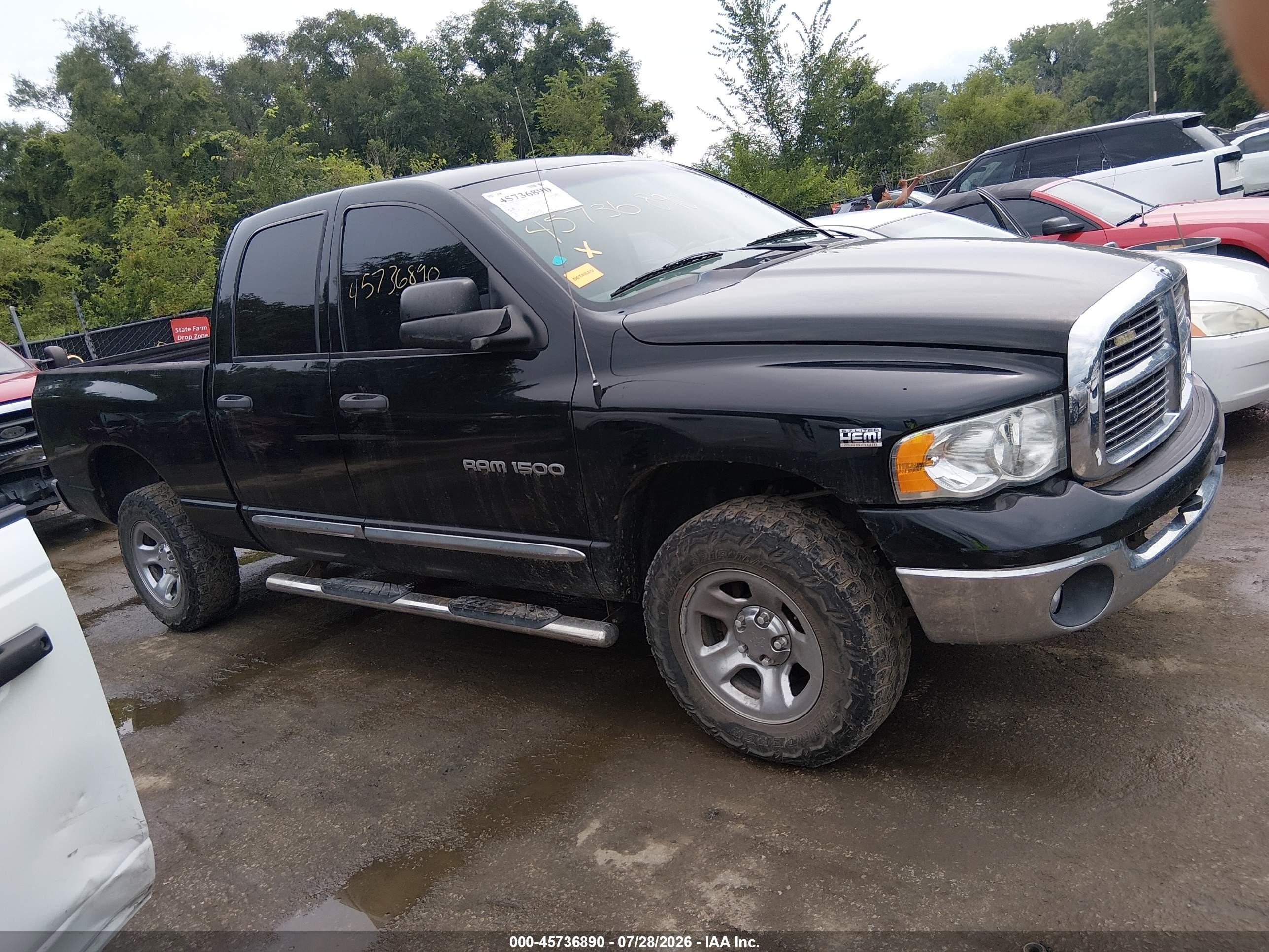 2005 Dodge Ram 1500 Slt/laramie Черный vin: 1D7HU18D75J610232
