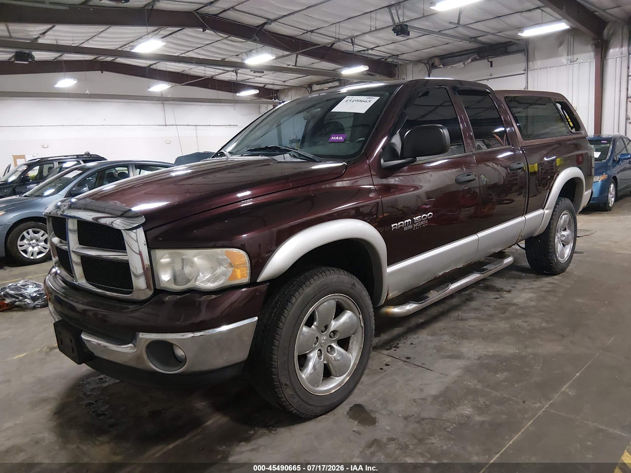 2005 Dodge Ram 1500 Slt/laramie Maroon vin: 1D7HU18D75S340848
