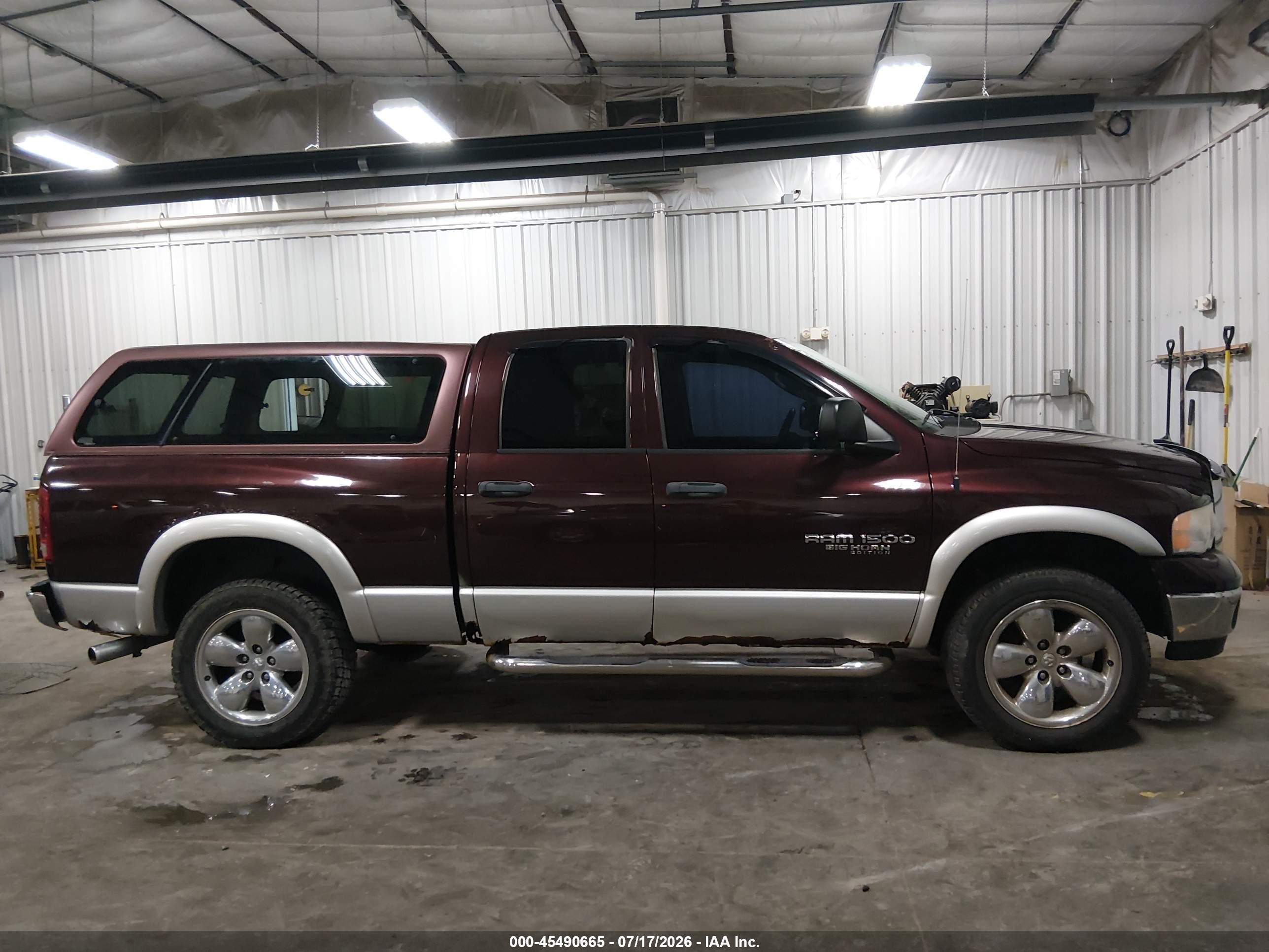 2005 Dodge Ram 1500 Slt/laramie Maroon vin: 1D7HU18D75S340848