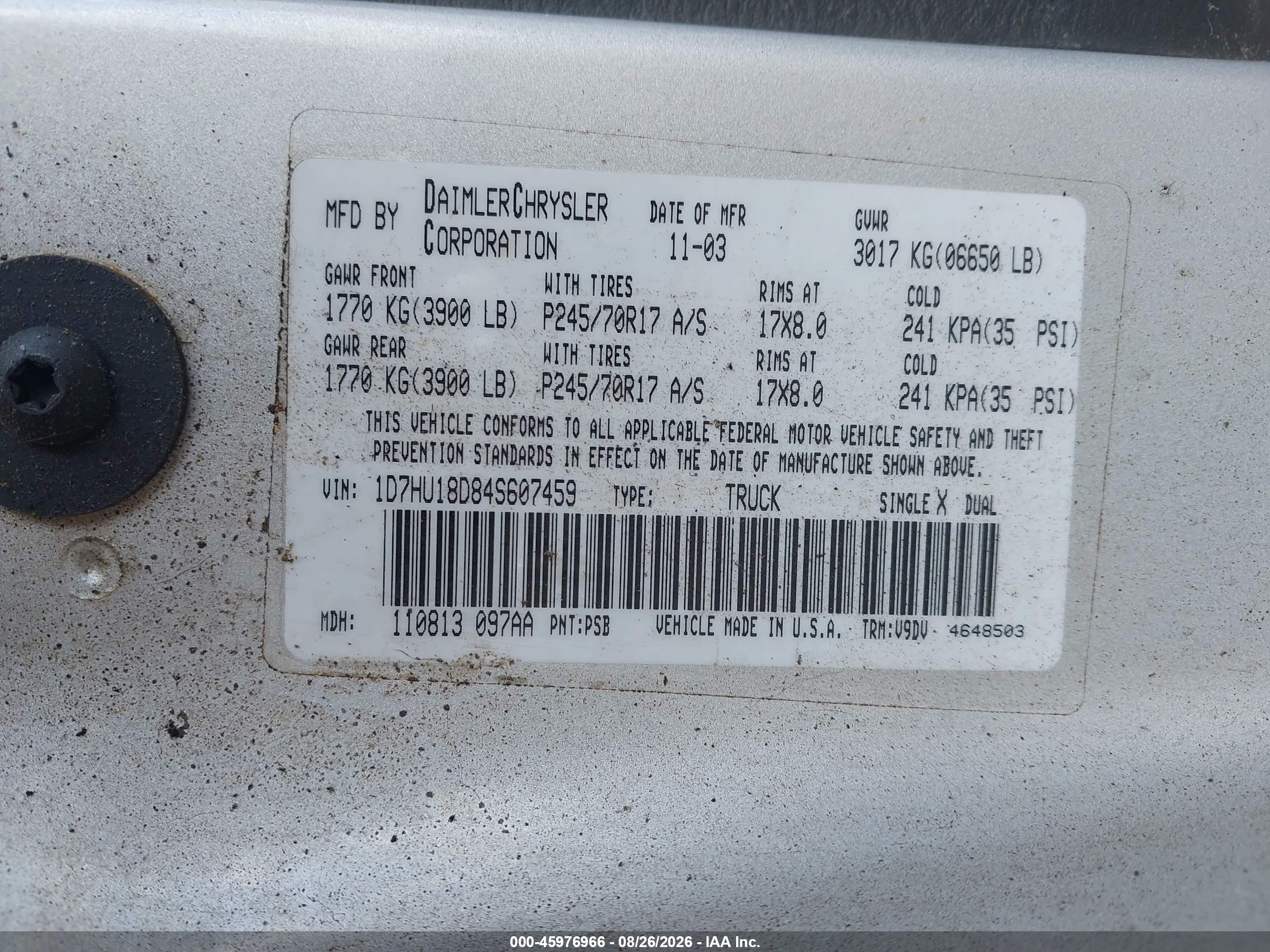 2004 Dodge Ram 1500 Slt/laramie Silver vin: 1D7HU18D84S607459