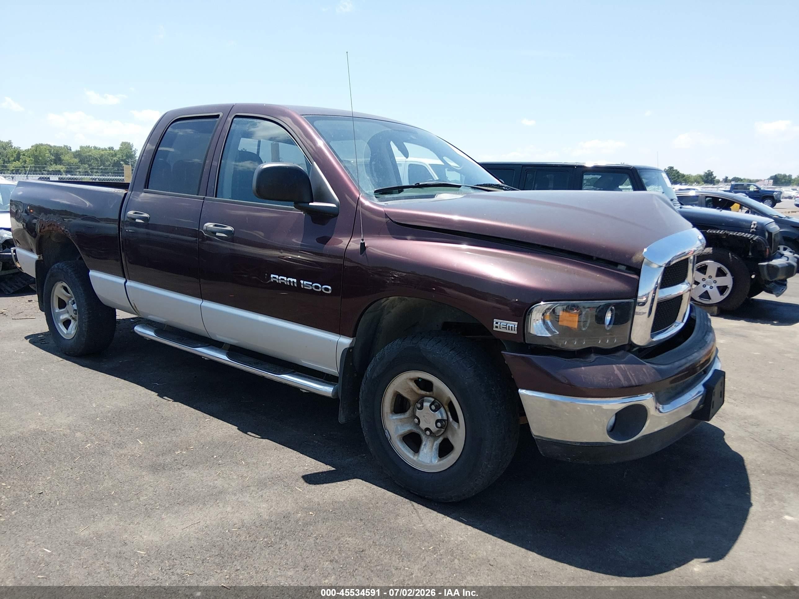 2005 Dodge Ram 1500 Slt/laramie Maroon vin: 1D7HU18D85S211629