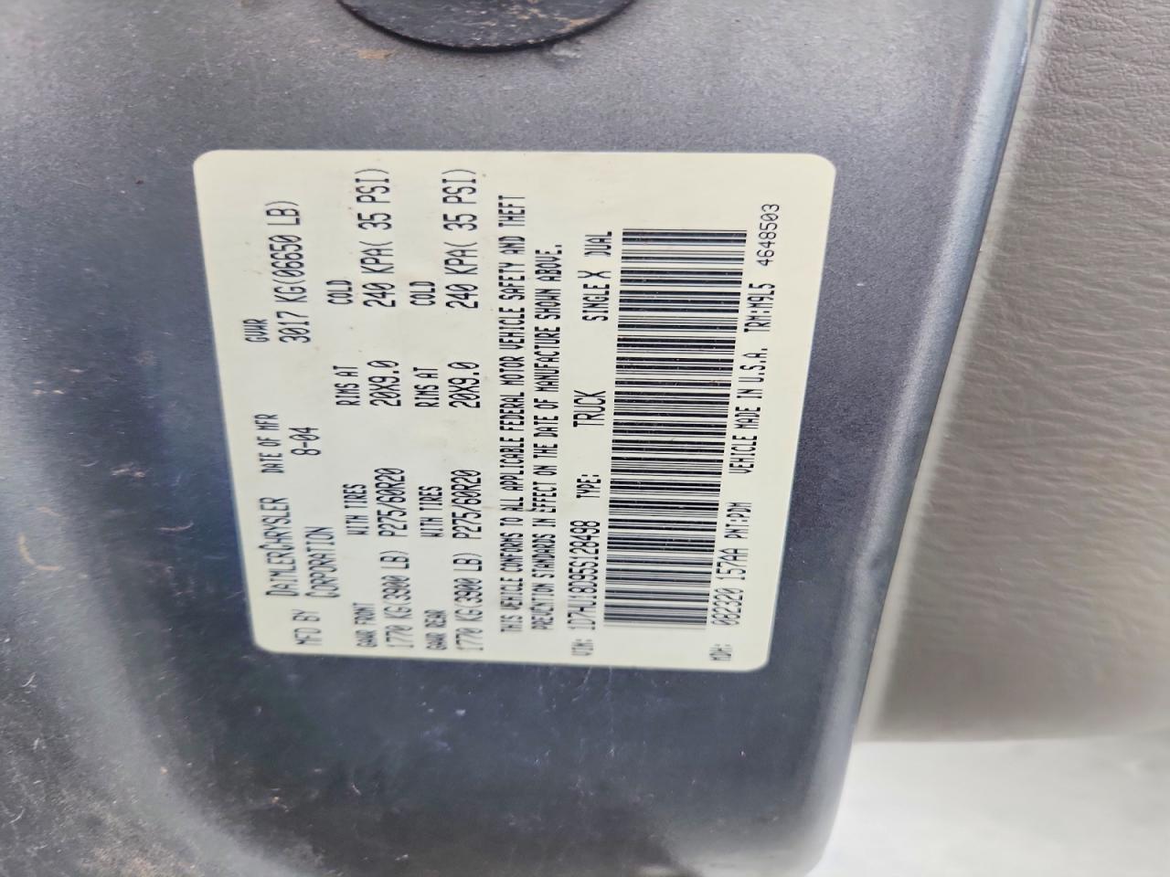 2005 Dodge Ram 1500 St Silver vin: 1D7HU18D95S128498