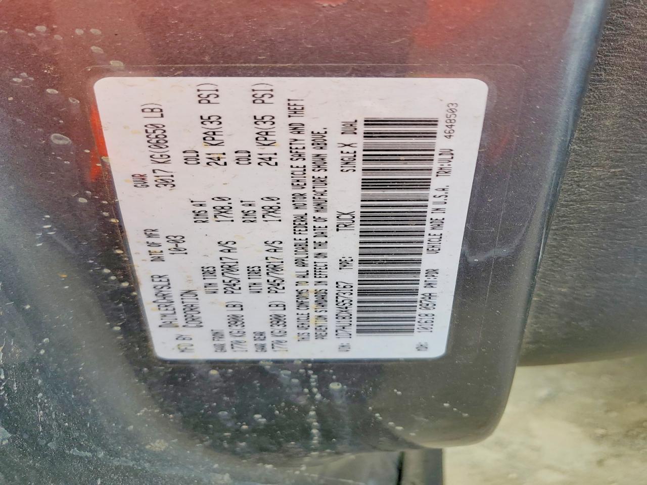 2004 Dodge Ram 1500 St Gray vin: 1D7HU18DX4S573167