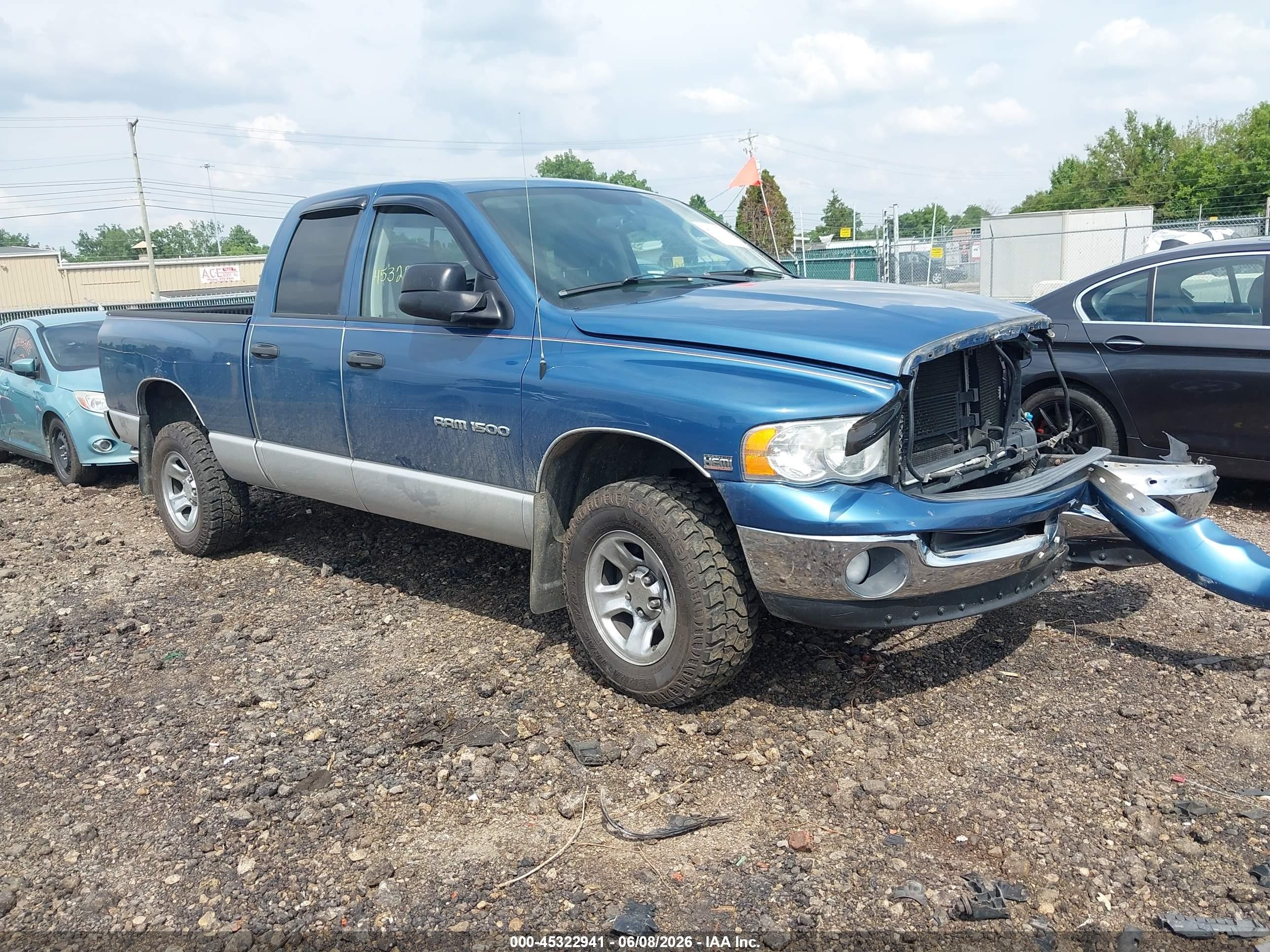 2004 Dodge Ram 1500 Slt/laramie Blue vin: 1D7HU18DX4S650877
