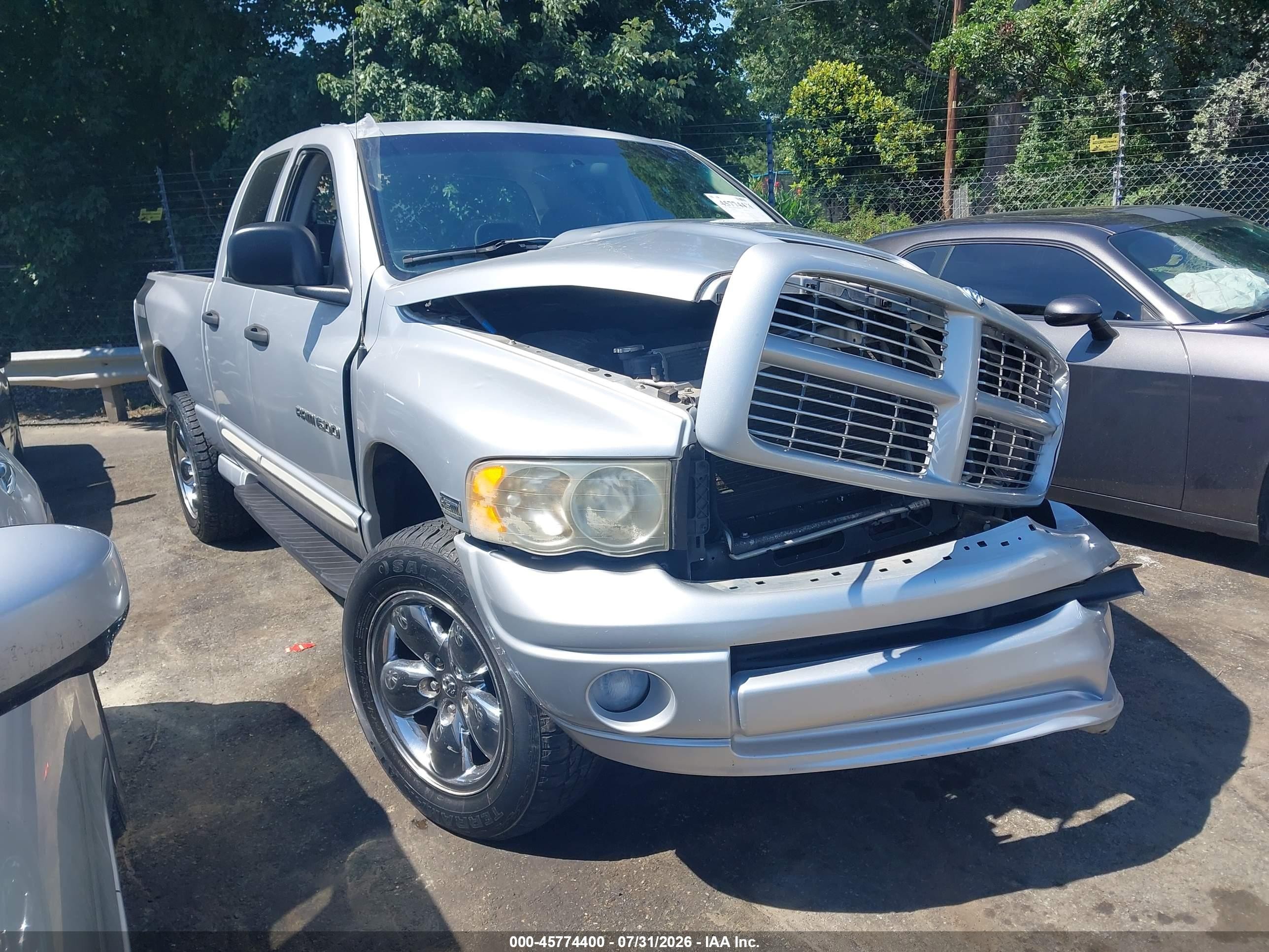 2005 Dodge Ram 1500 Slt/laramie Серебряный vin: 1D7HU18DX5J633035