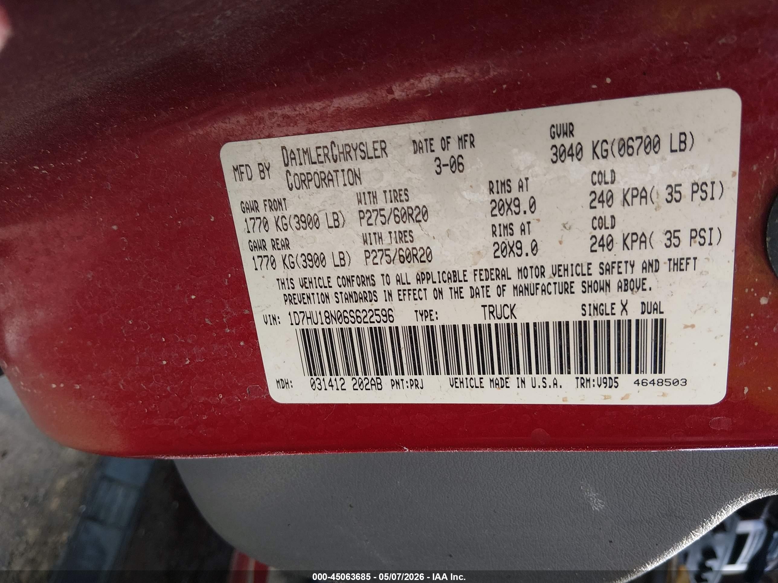 2006 Dodge Ram 1500 Slt/trx4 Off Road/sport Красный vin: 1D7HU18N06S622596
