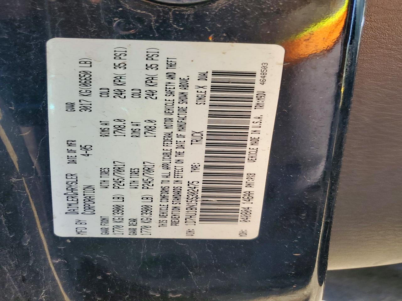 2005 Dodge Ram 1500 Gray vin: 1D7HU18N15S302475