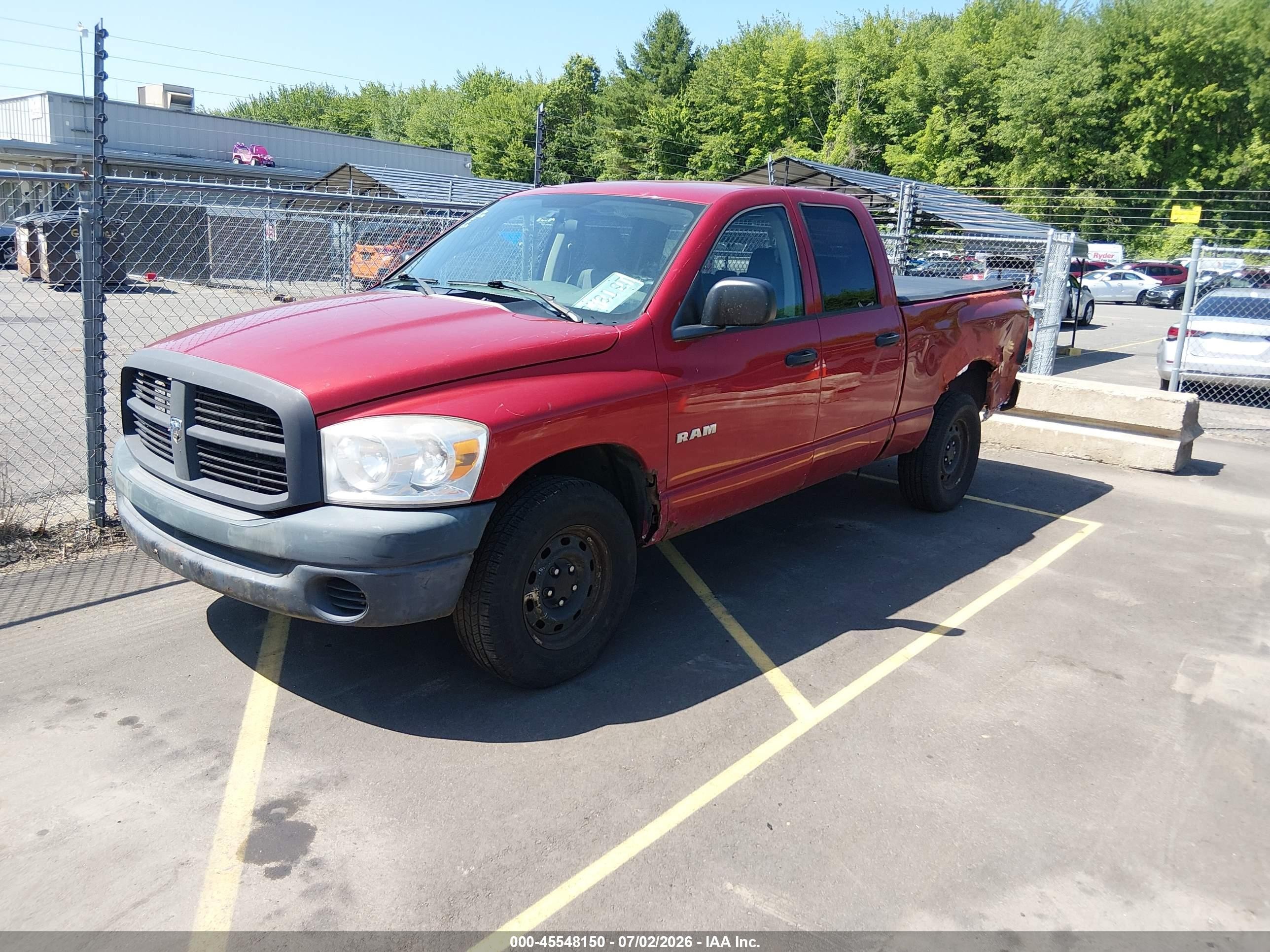 2008 Dodge Ram 1500 St/sxt Red vin: 1D7HU18N28S551436