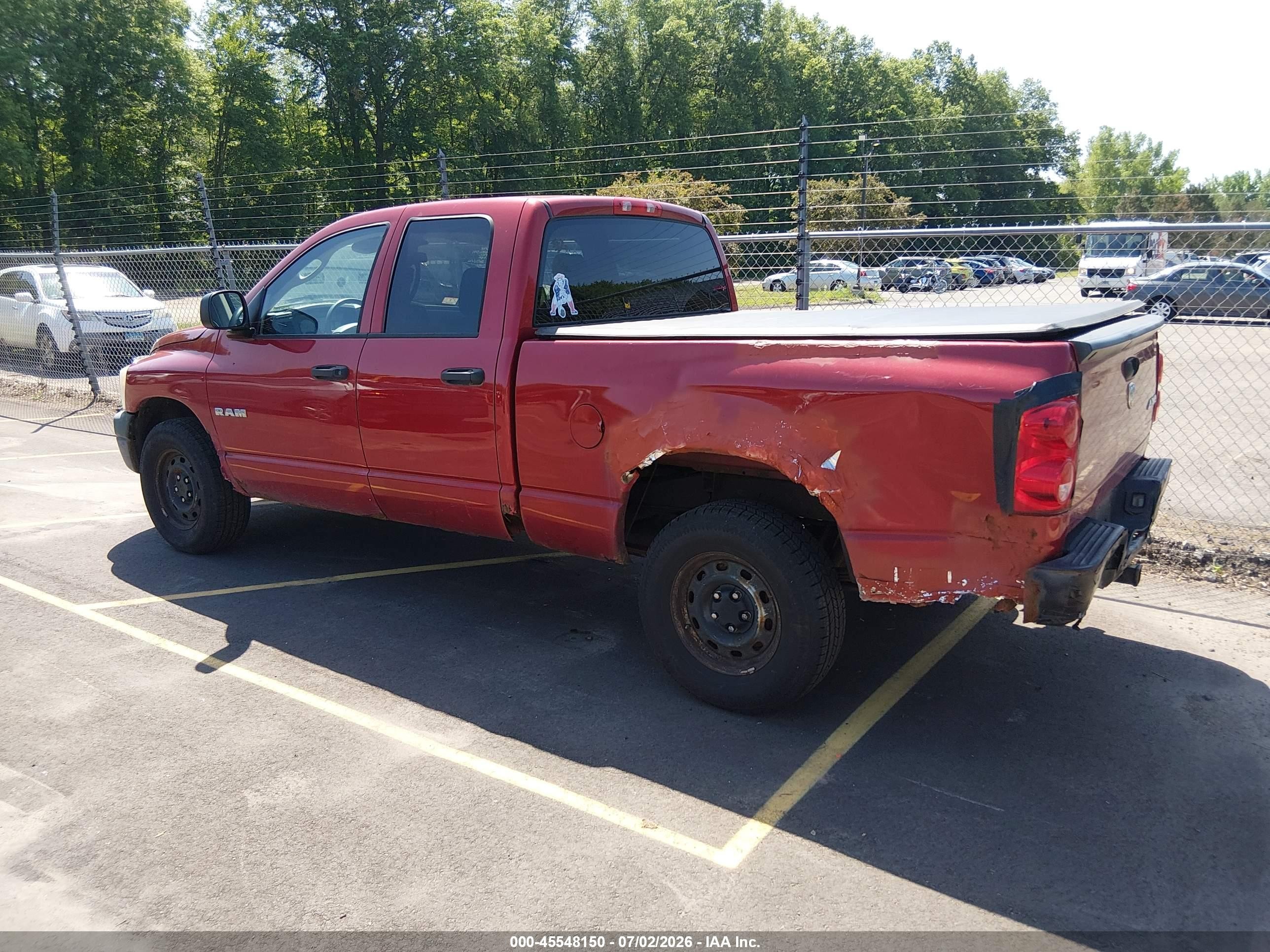 2008 Dodge Ram 1500 St/sxt Red vin: 1D7HU18N28S551436