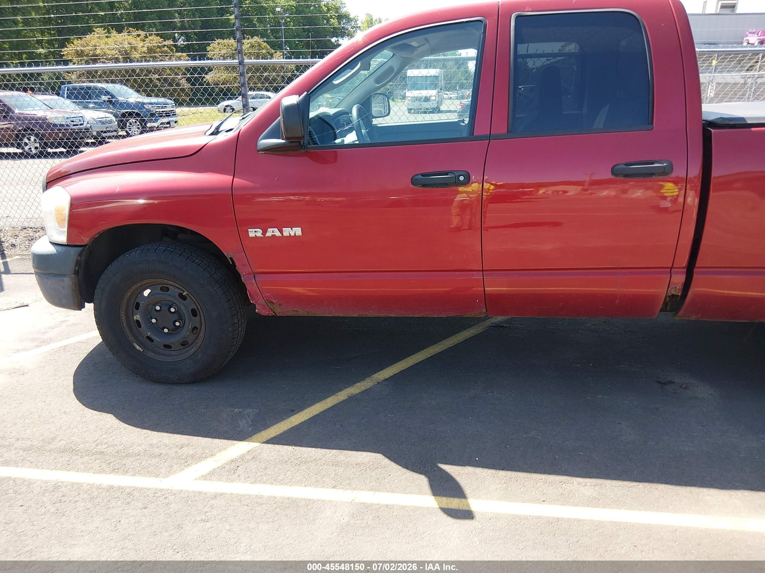 2008 Dodge Ram 1500 St/sxt Red vin: 1D7HU18N28S551436