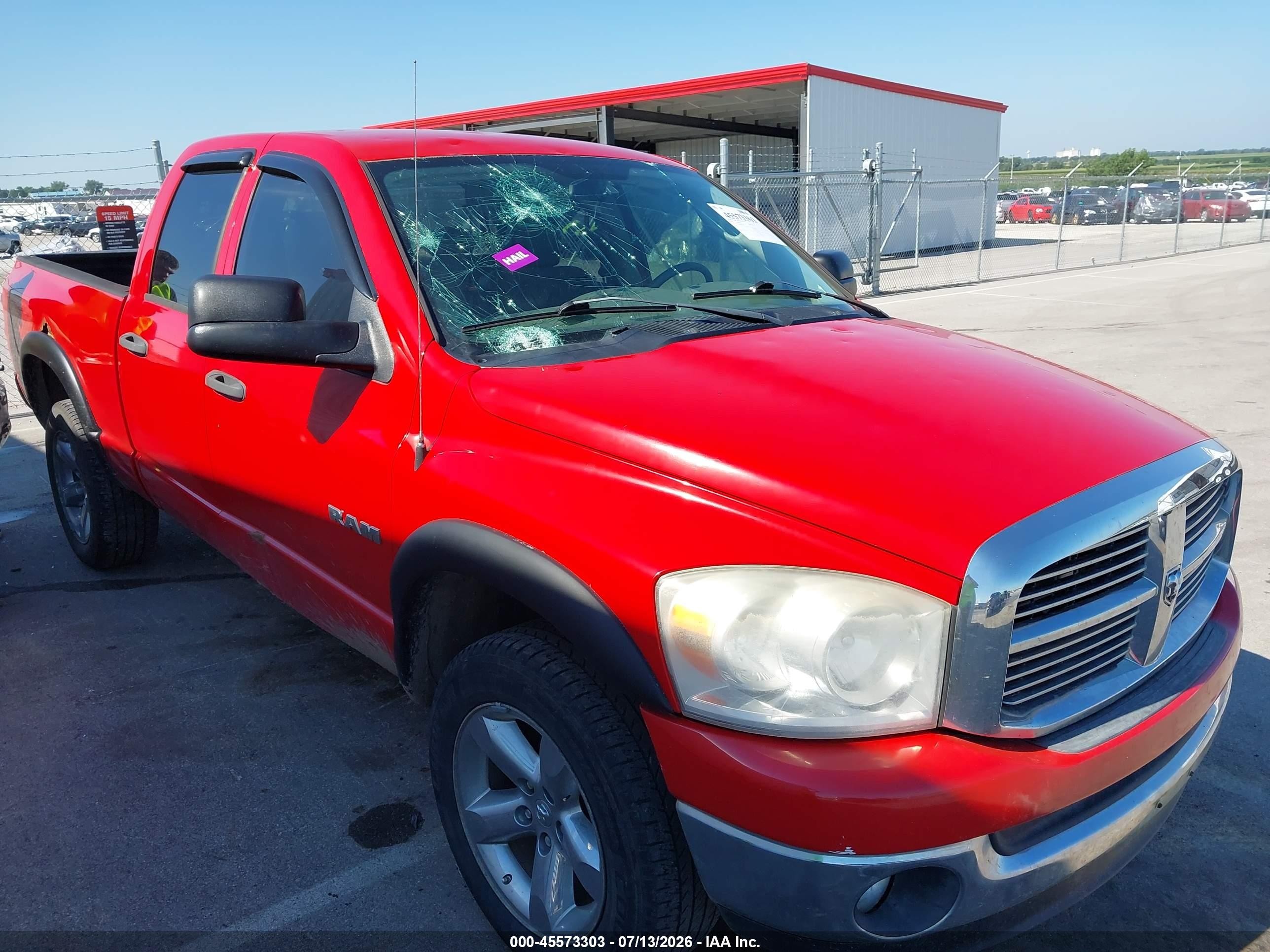 2008 Dodge Ram 1500 Slt Red vin: 1D7HU18N38S614530