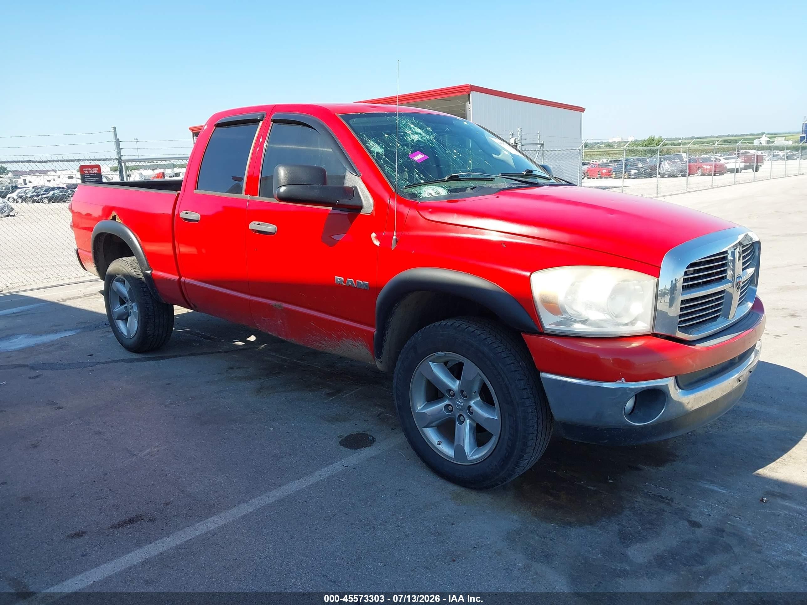 2008 Dodge Ram 1500 Slt Red vin: 1D7HU18N38S614530