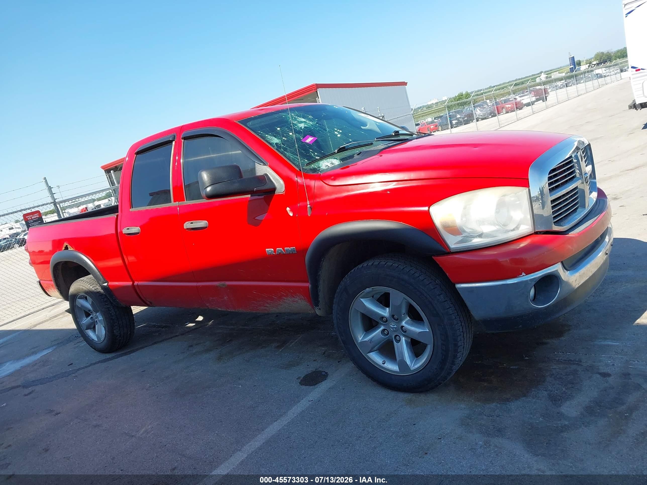 2008 Dodge Ram 1500 Slt Red vin: 1D7HU18N38S614530
