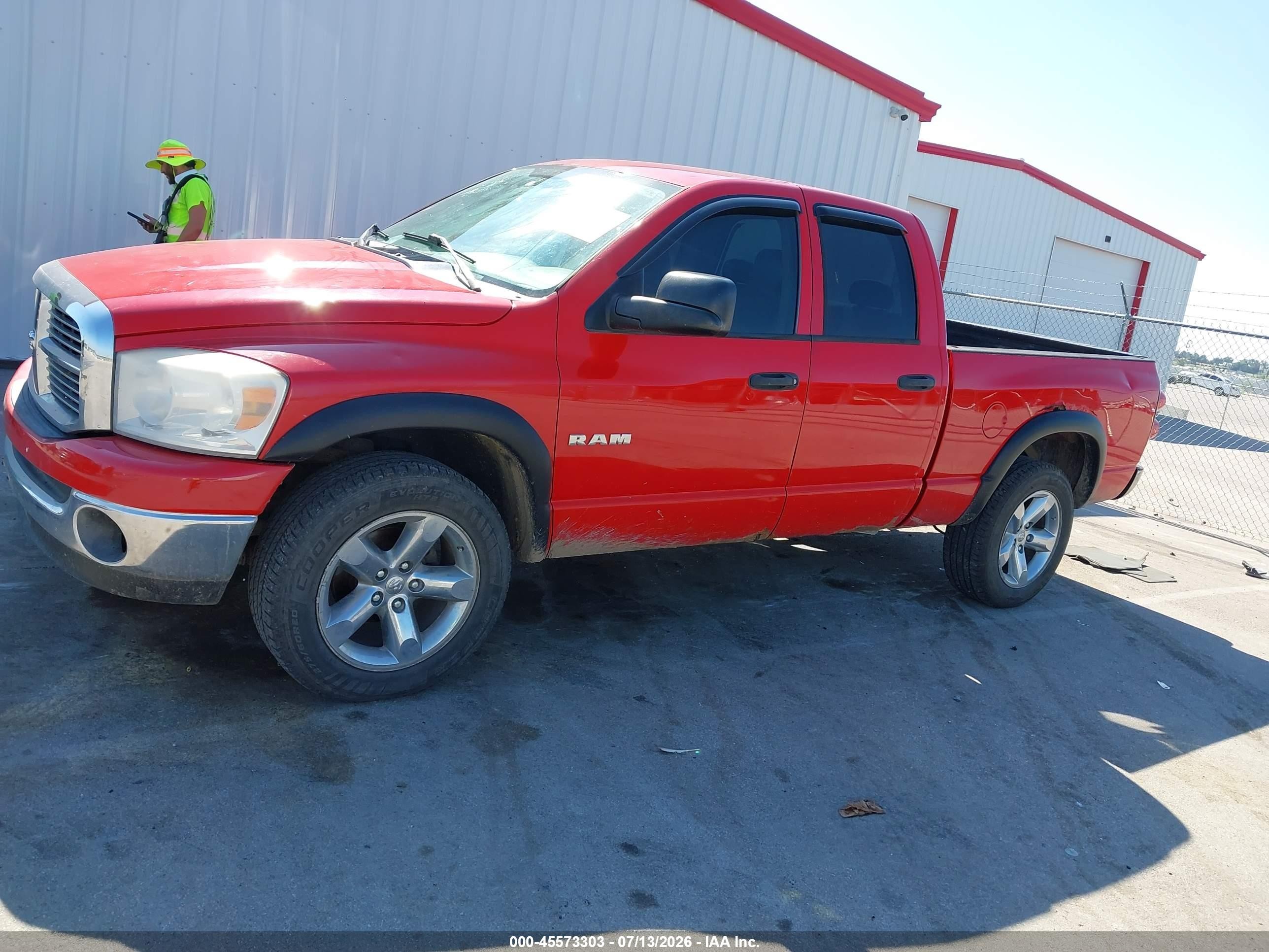 2008 Dodge Ram 1500 Slt Red vin: 1D7HU18N38S614530