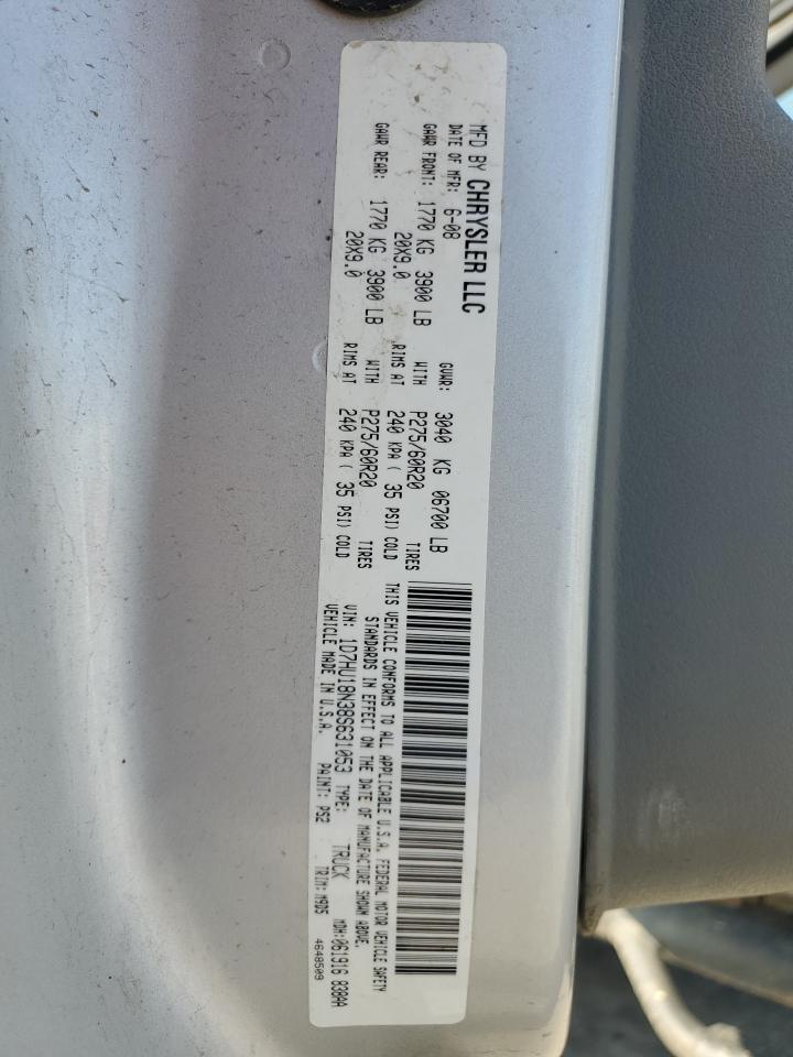2008 Dodge Ram 1500 St Silver vin: 1D7HU18N38S631053