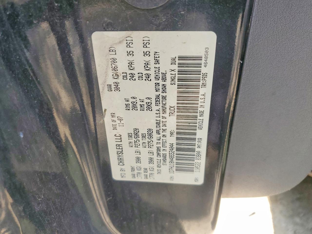 2008 Dodge Ram 1500 St Black vin: 1D7HU18N48S524044