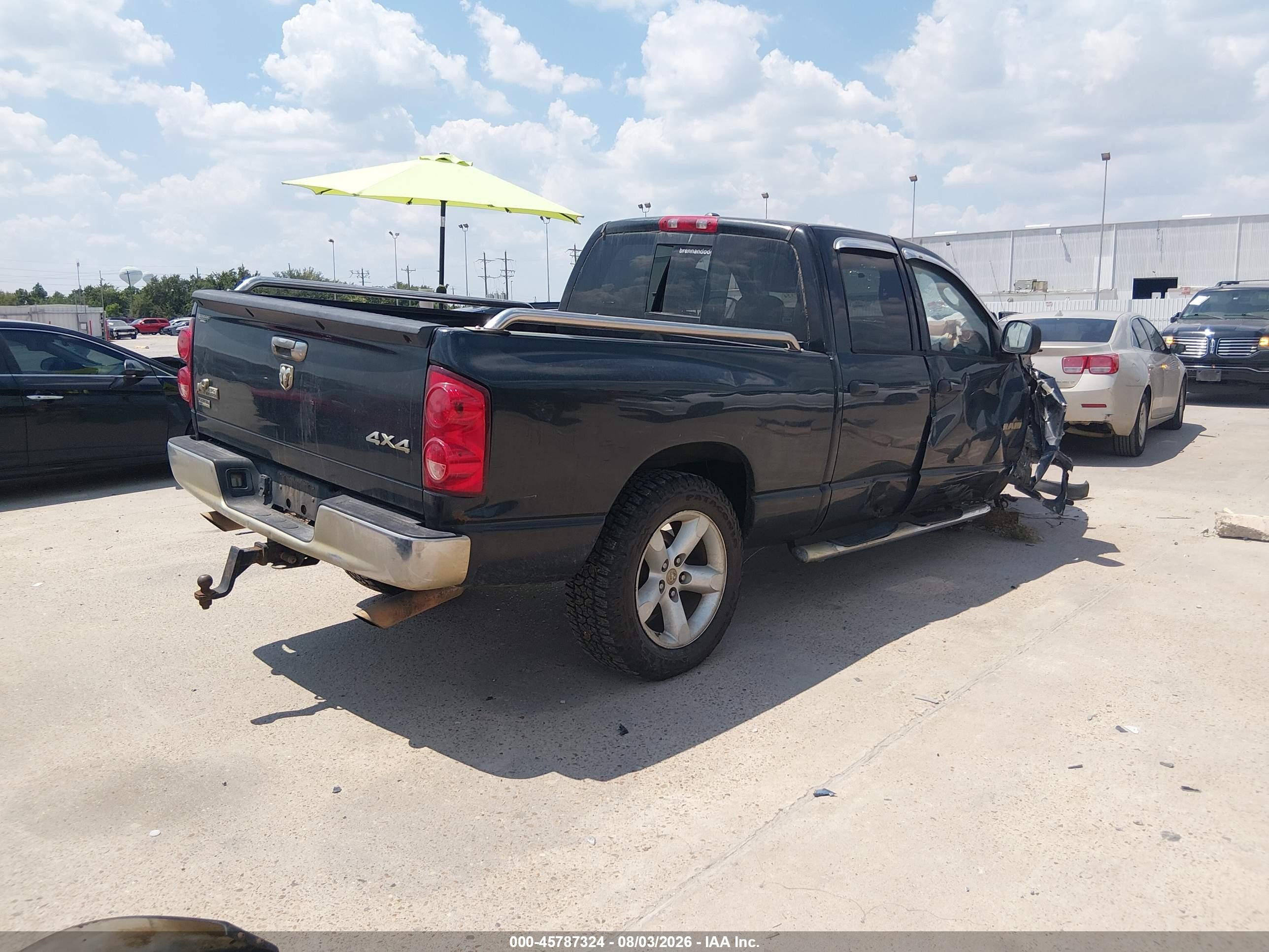 2008 Dodge Ram 1500 Slt Black vin: 1D7HU18N48S559795