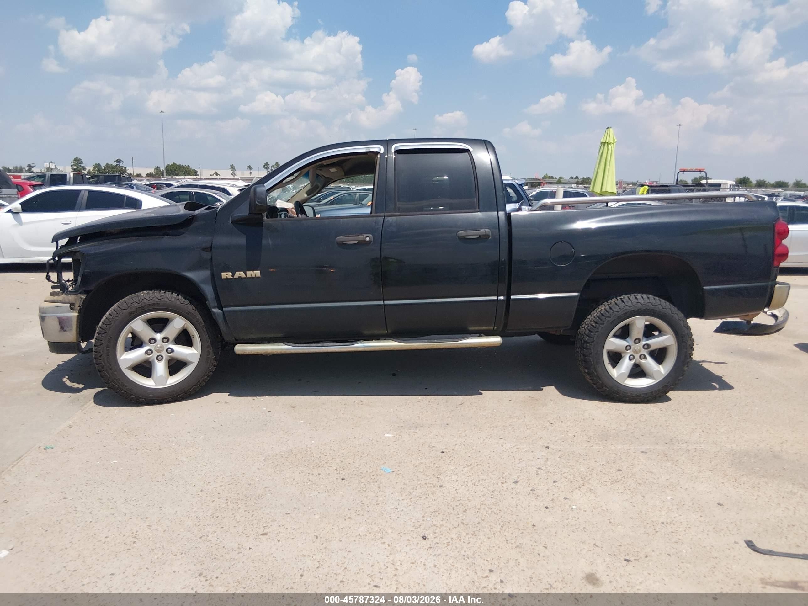 2008 Dodge Ram 1500 Slt Black vin: 1D7HU18N48S559795