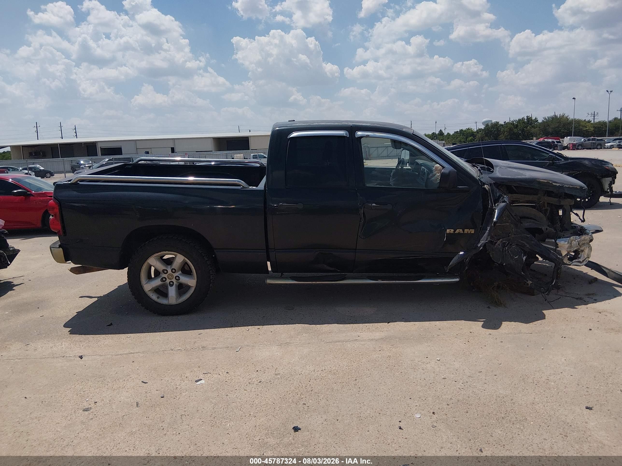 2008 Dodge Ram 1500 Slt Black vin: 1D7HU18N48S559795