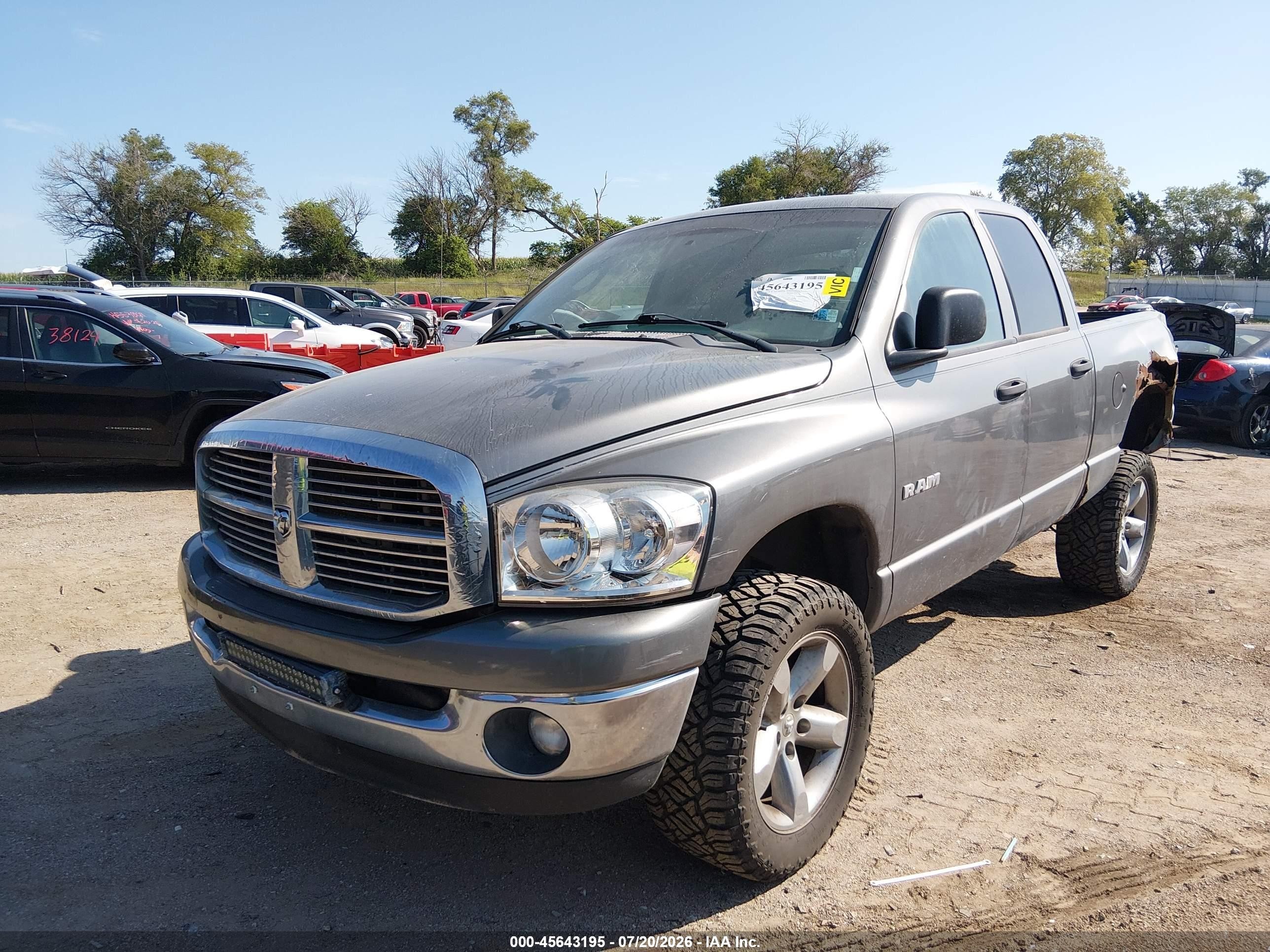 2008 Dodge Ram 1500 Slt Gray vin: 1D7HU18N58S595382