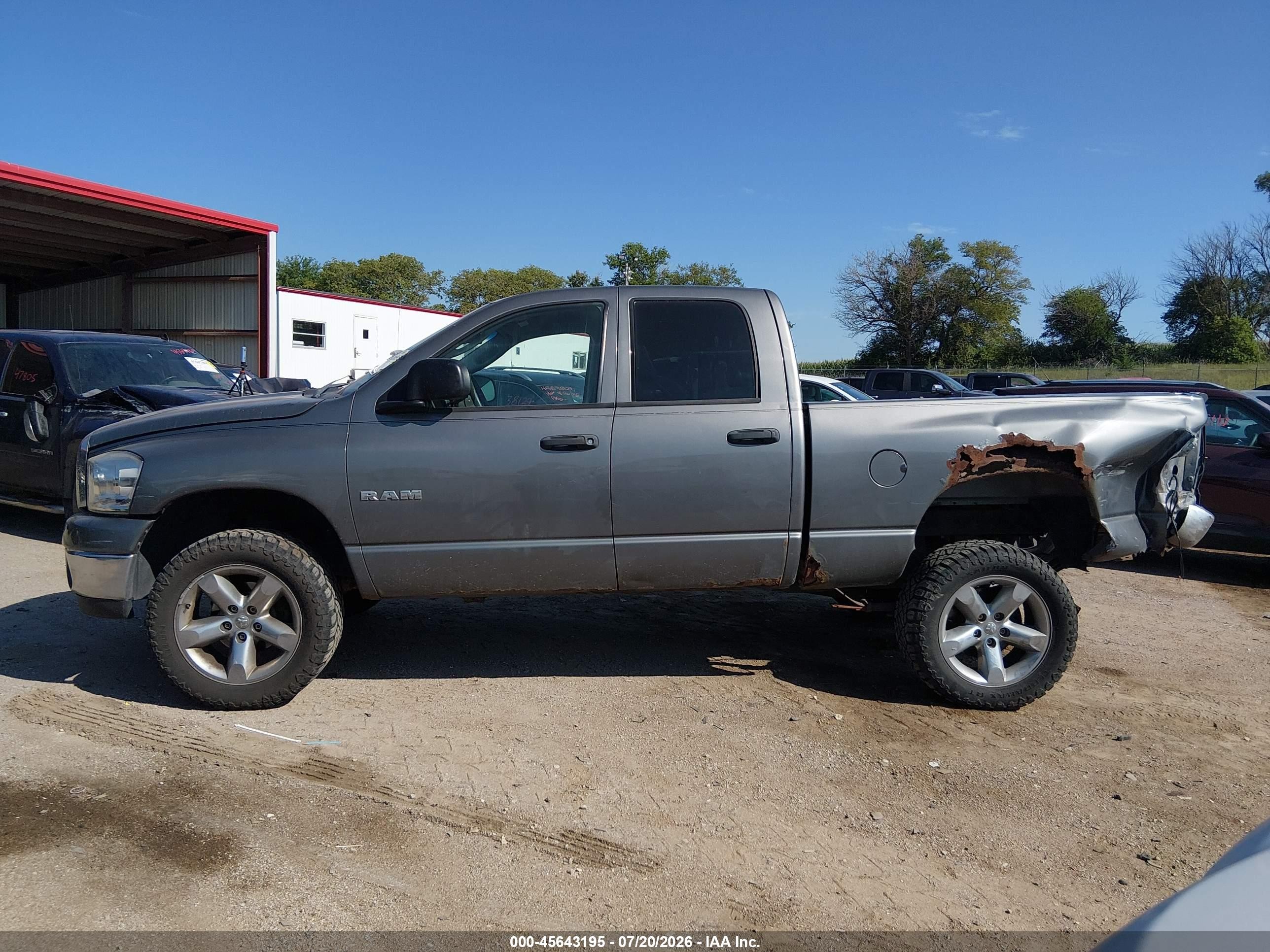 2008 Dodge Ram 1500 Slt Gray vin: 1D7HU18N58S595382