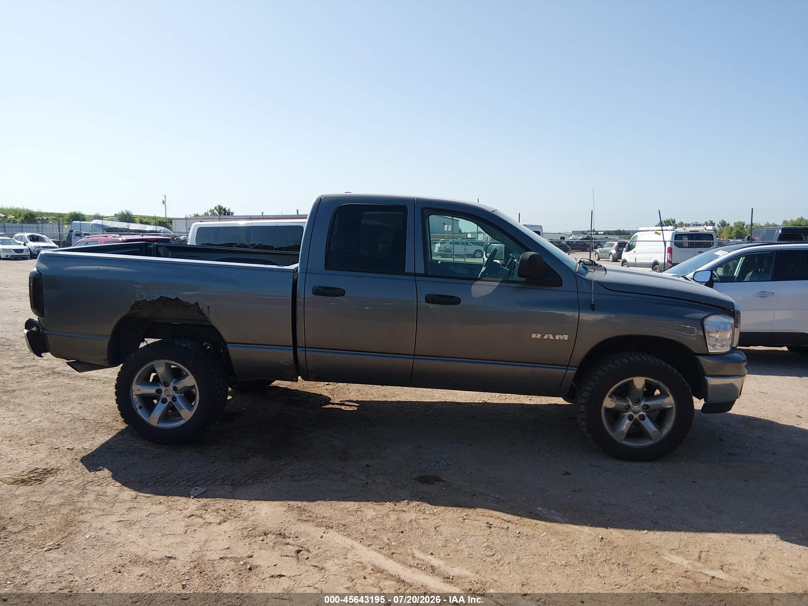 2008 Dodge Ram 1500 Slt Gray vin: 1D7HU18N58S595382