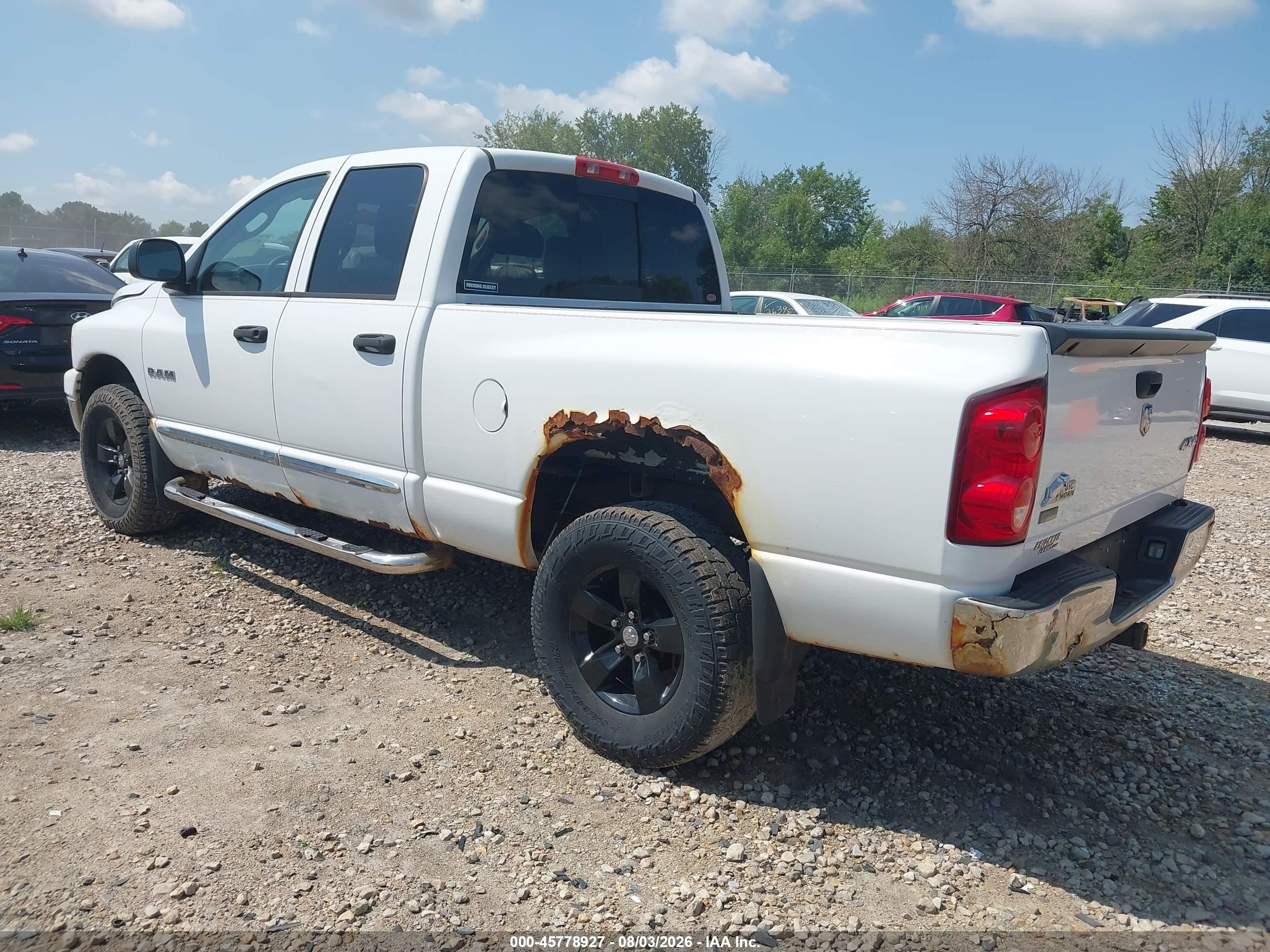 2008 Dodge Ram 1500 Slt White vin: 1D7HU18N68S567607