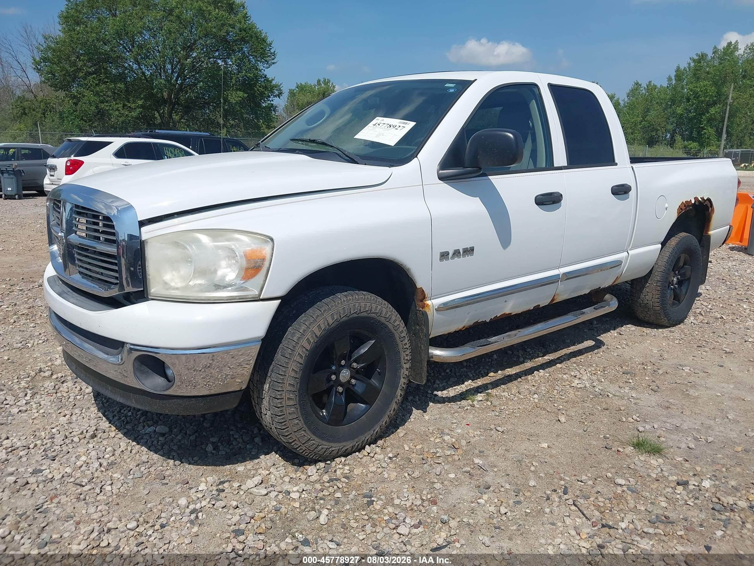2008 Dodge Ram 1500 Slt White vin: 1D7HU18N68S567607