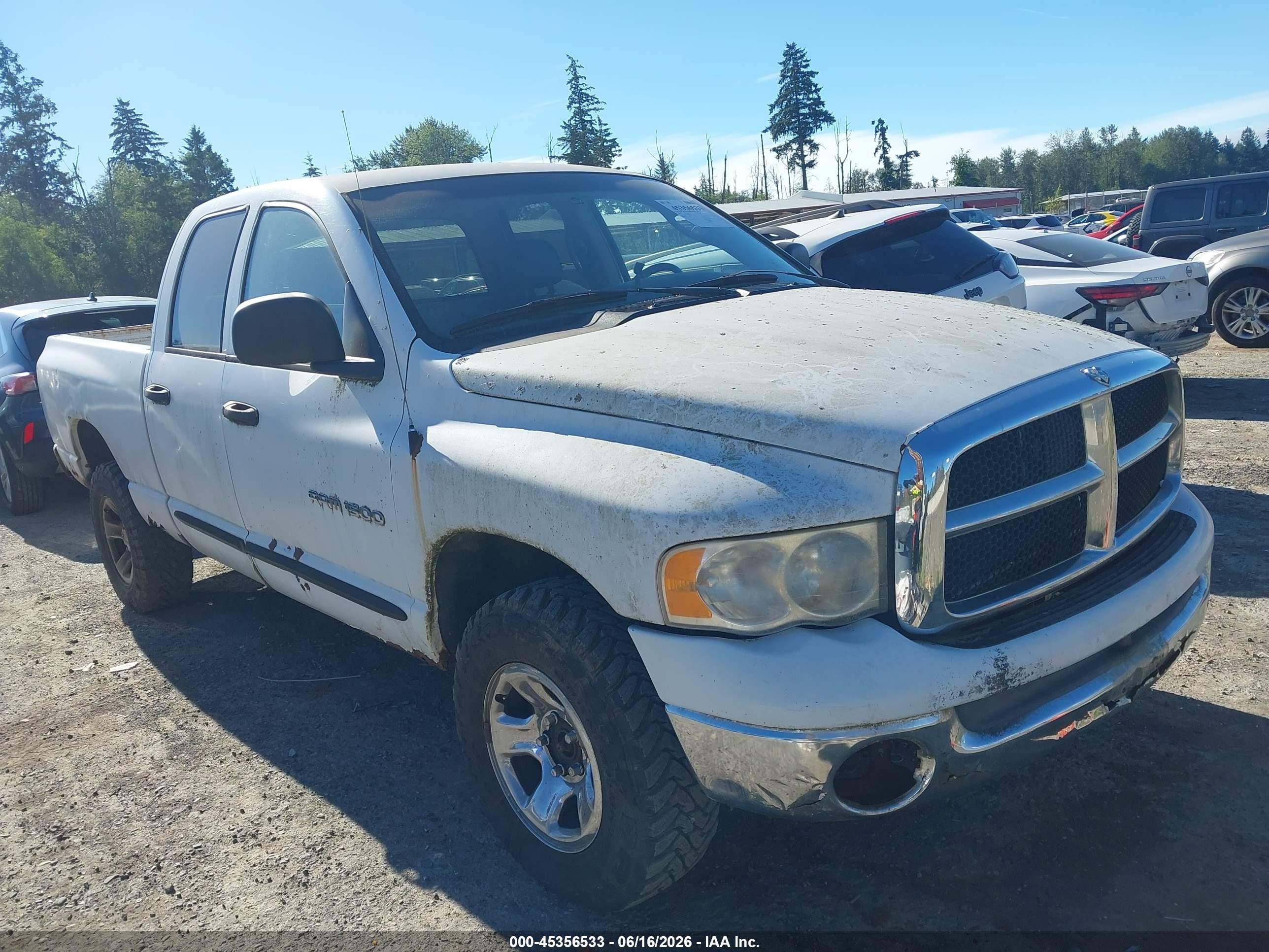2005 Dodge Ram 1500 St White vin: 1D7HU18N85S353018