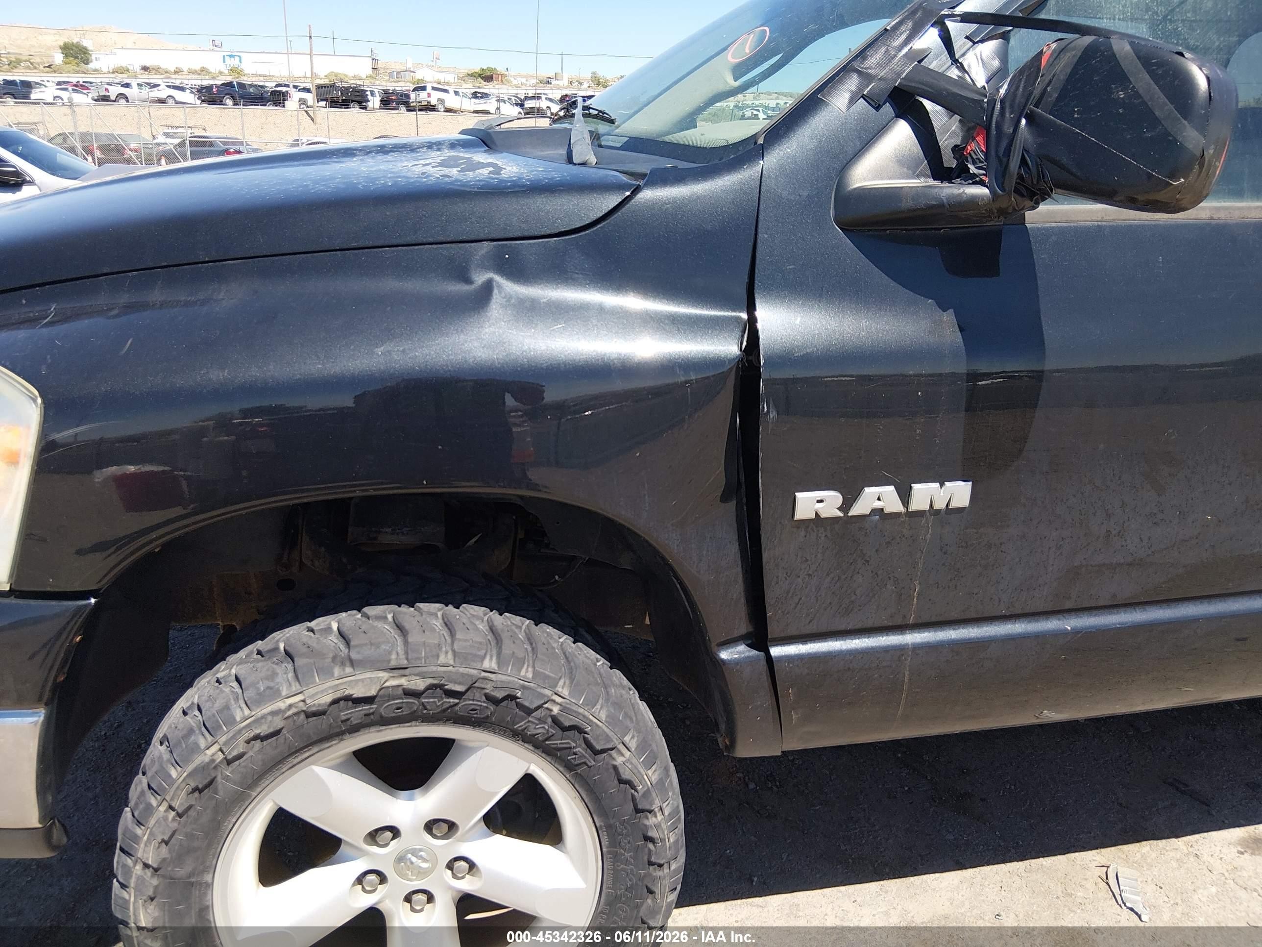 2008 Dodge Ram 1500 Slt Black vin: 1D7HU18N88S605080