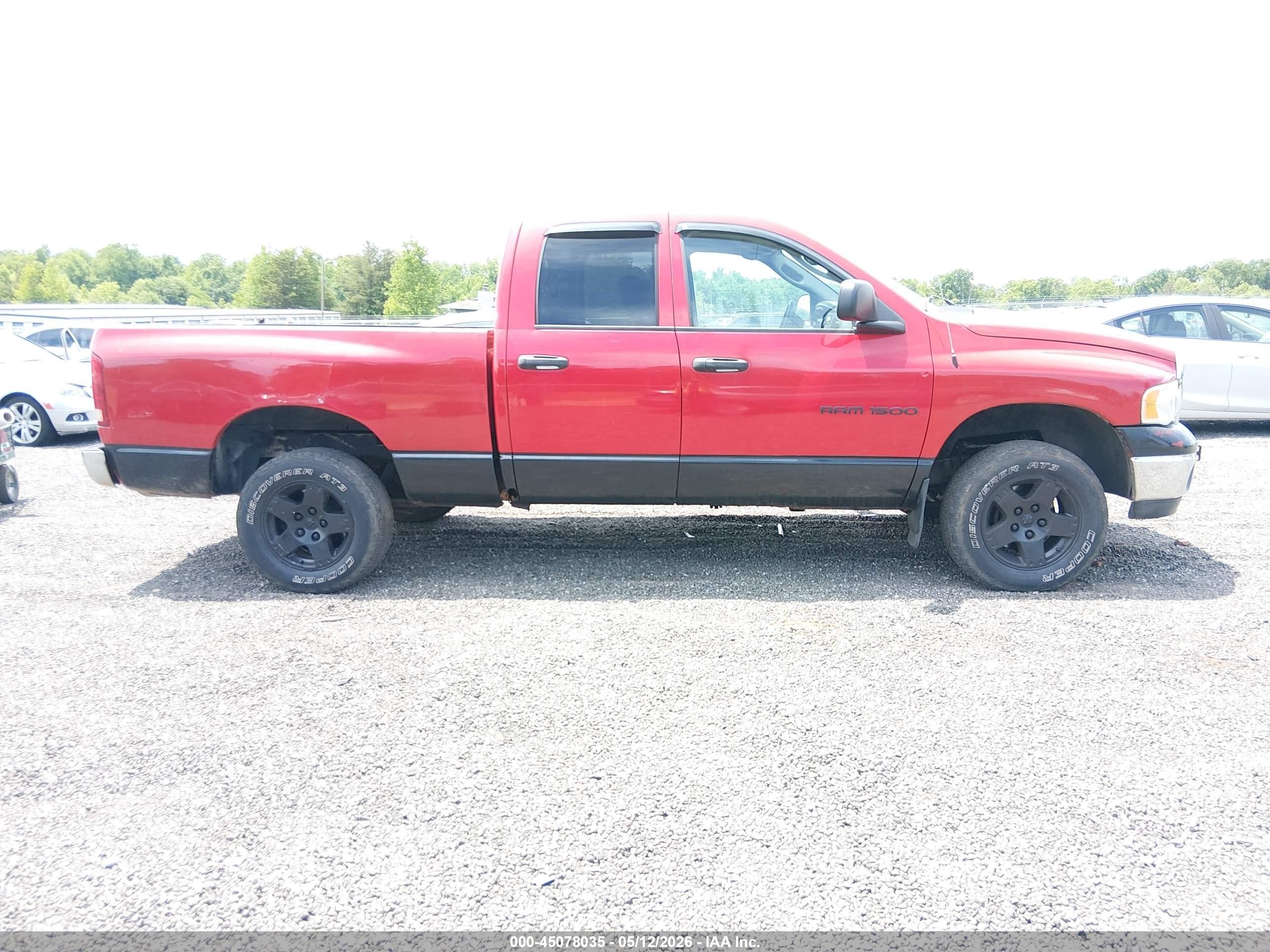 2005 Dodge Ram 1500 Slt/laramie Красный vin: 1D7HU18N95S341167
