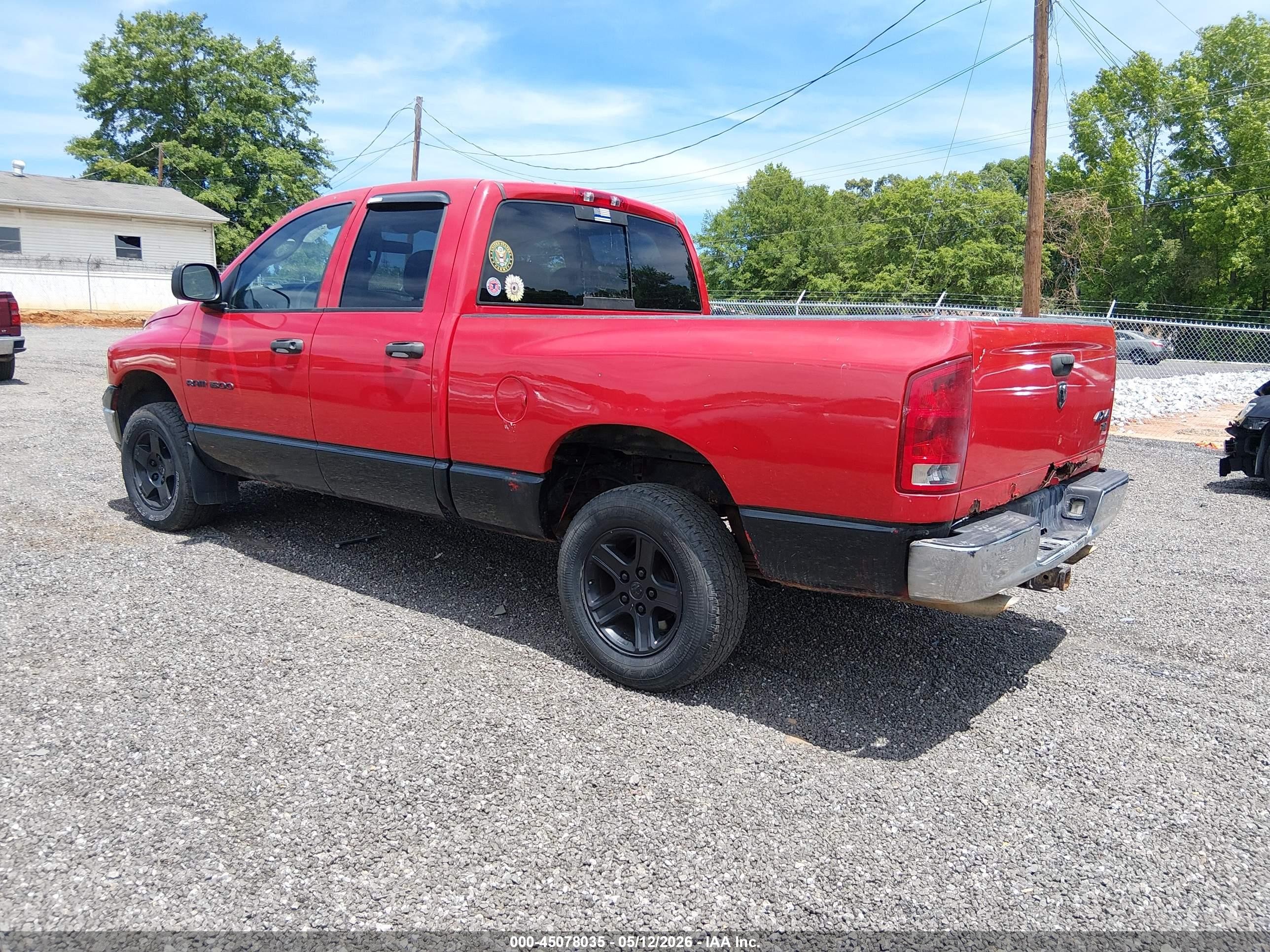 2005 Dodge Ram 1500 Slt/laramie Красный vin: 1D7HU18N95S341167