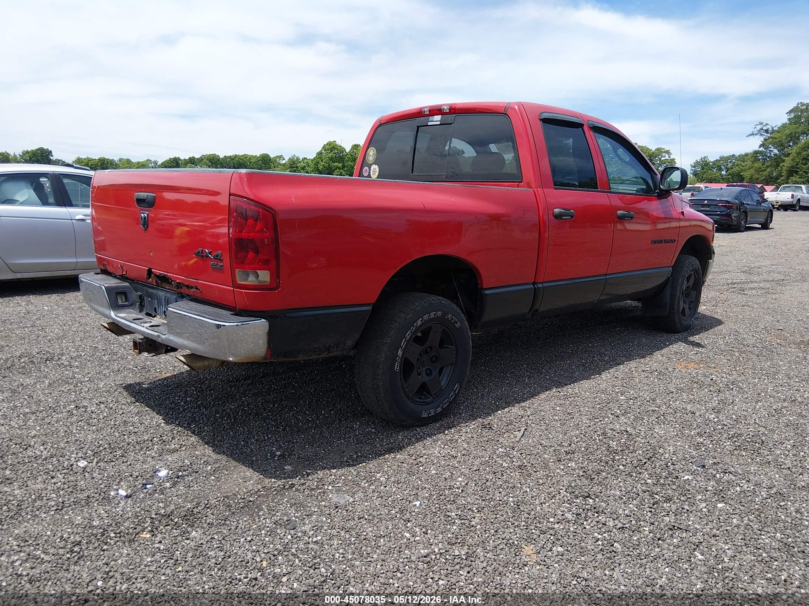 2005 Dodge Ram 1500 Slt/laramie Красный vin: 1D7HU18N95S341167