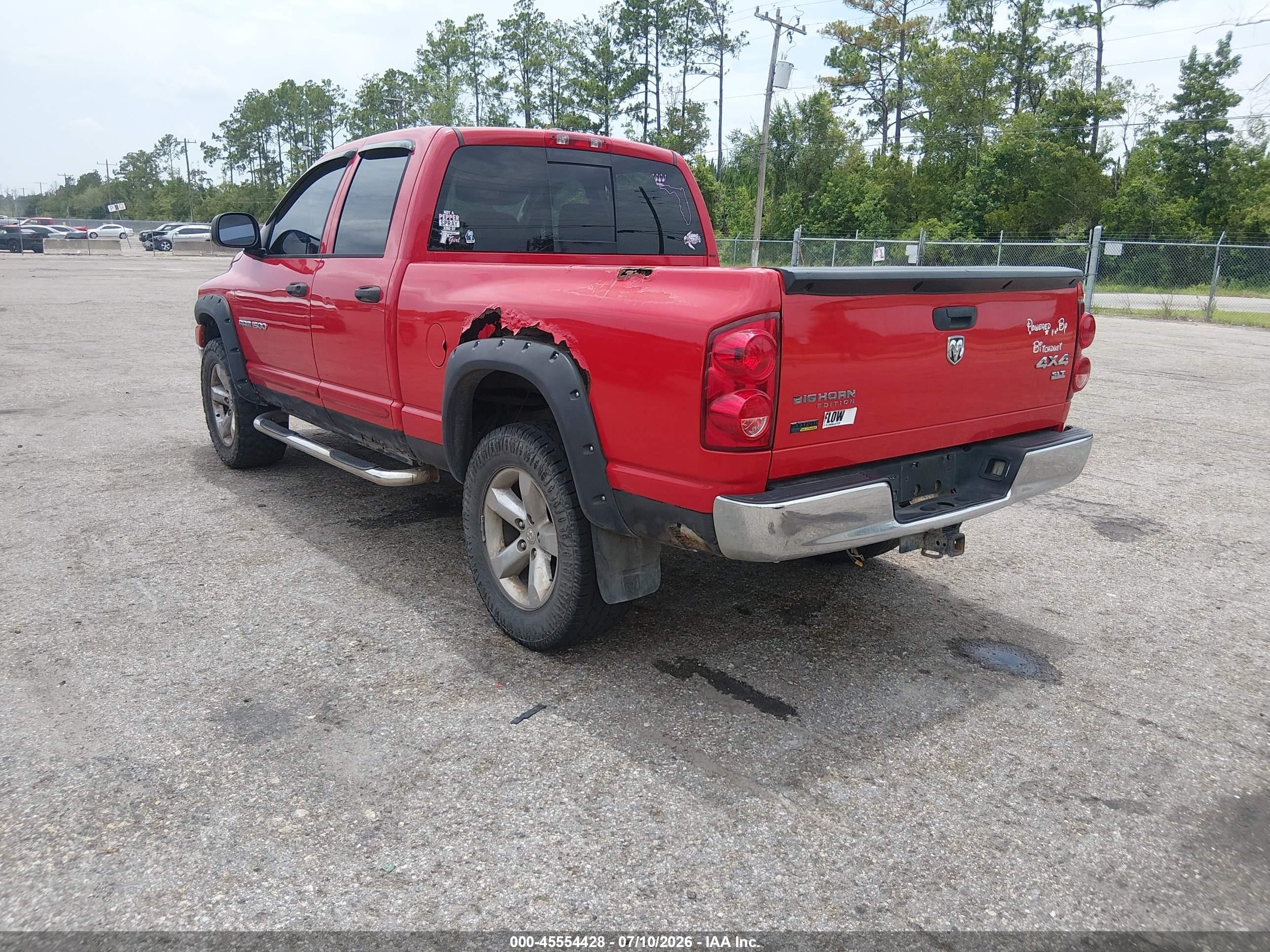2007 Dodge Ram 1500 Slt/trx4 Off Road/sport Red vin: 1D7HU18P77S124026
