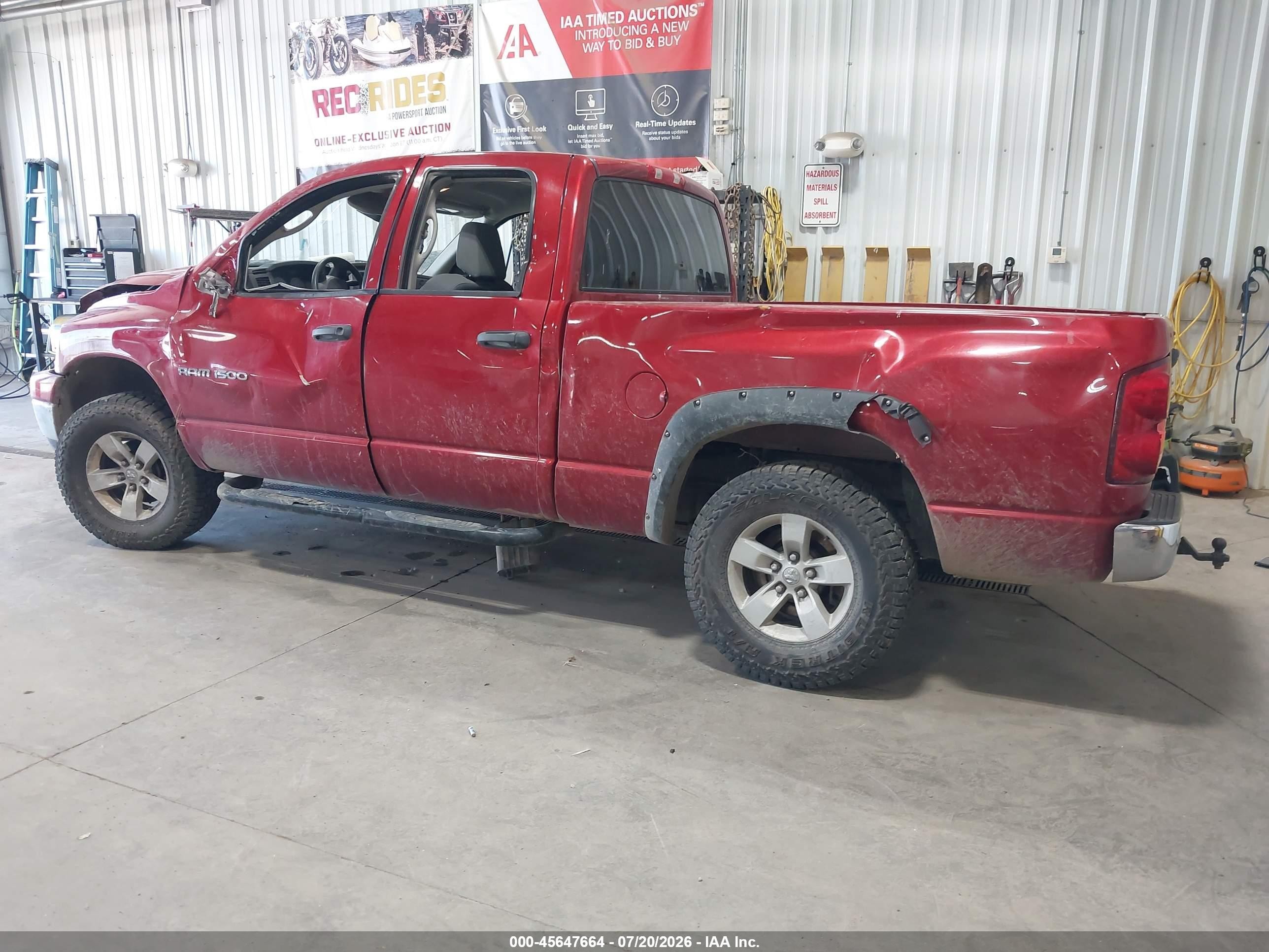 2007 Dodge Ram 1500 Slt/trx4 Off Road/sport Red vin: 1D7HU18P77S257708
