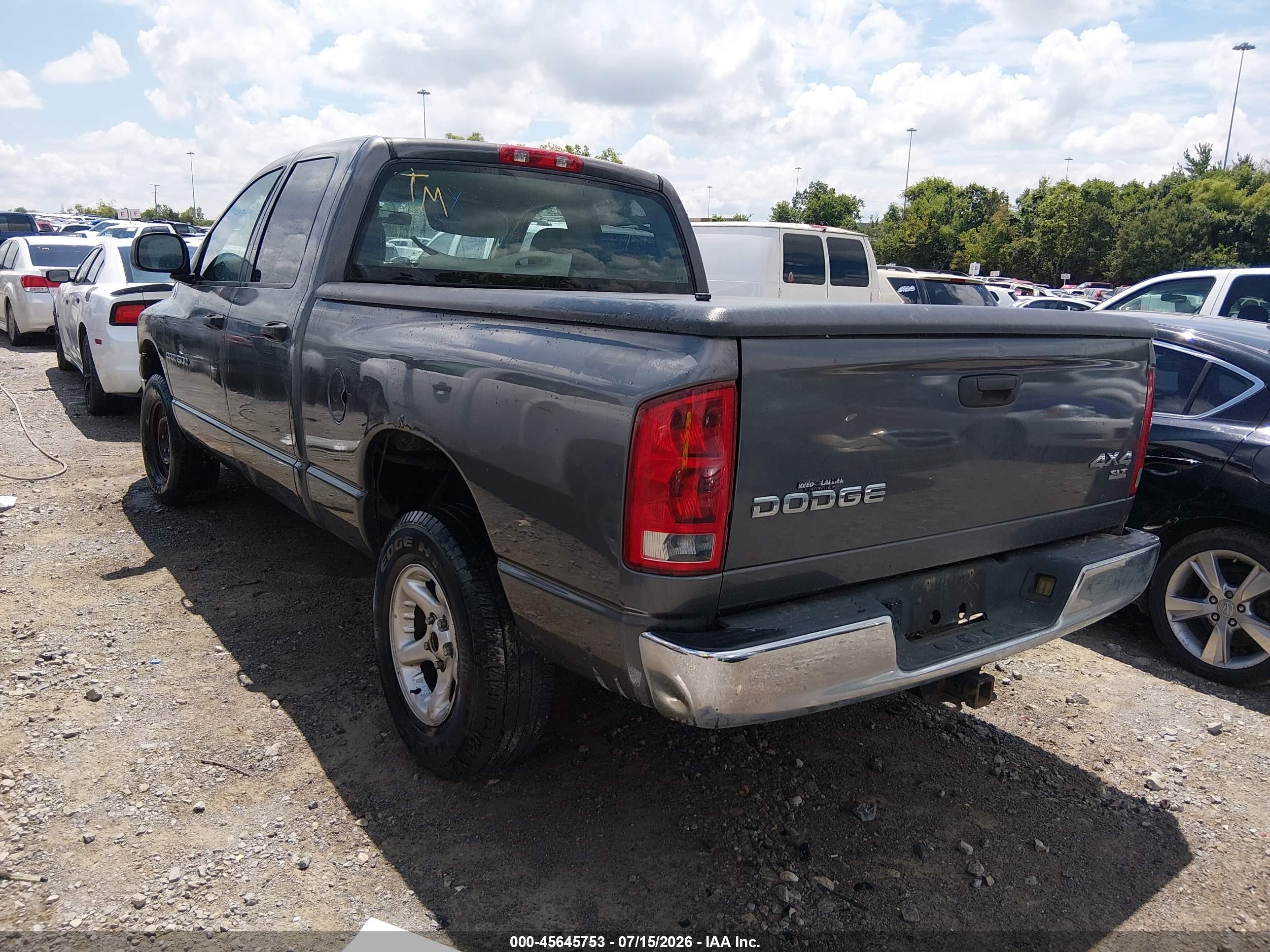 2003 Dodge Ram 1500 Slt/laramie/st Gray vin: 1D7HU18Z03S107726