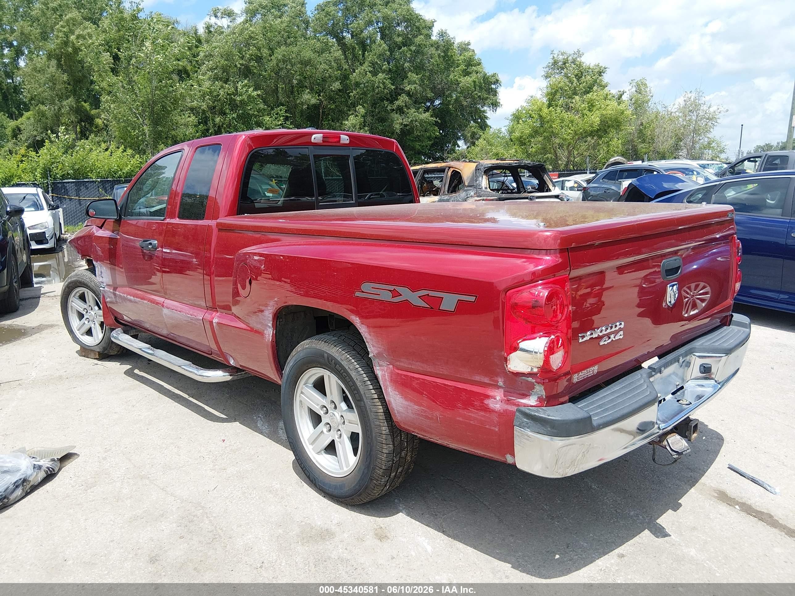 2007 Dodge Dakota St Red vin: 1D7HW22K97S259439