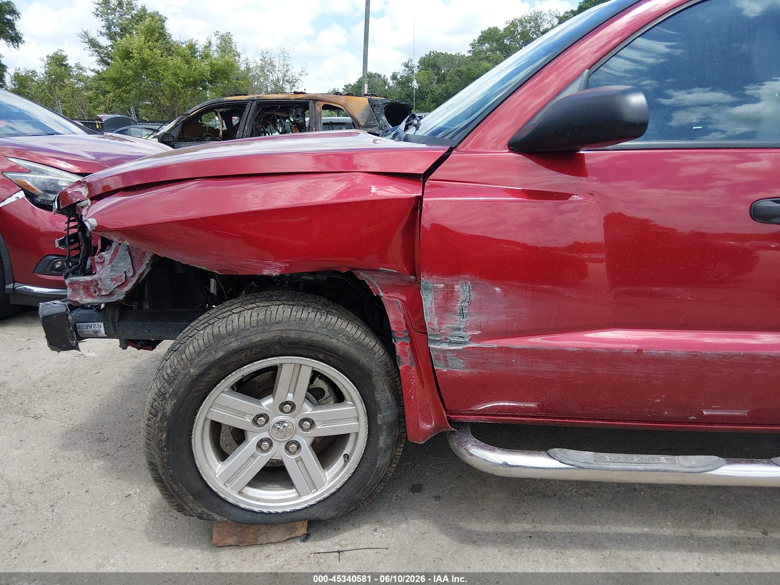 2007 Dodge Dakota St Red vin: 1D7HW22K97S259439