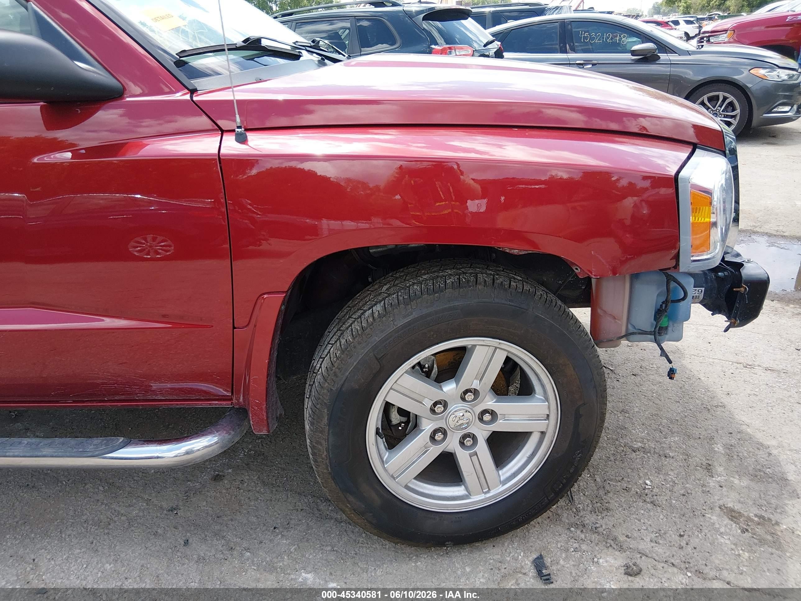 2007 Dodge Dakota St Red vin: 1D7HW22K97S259439