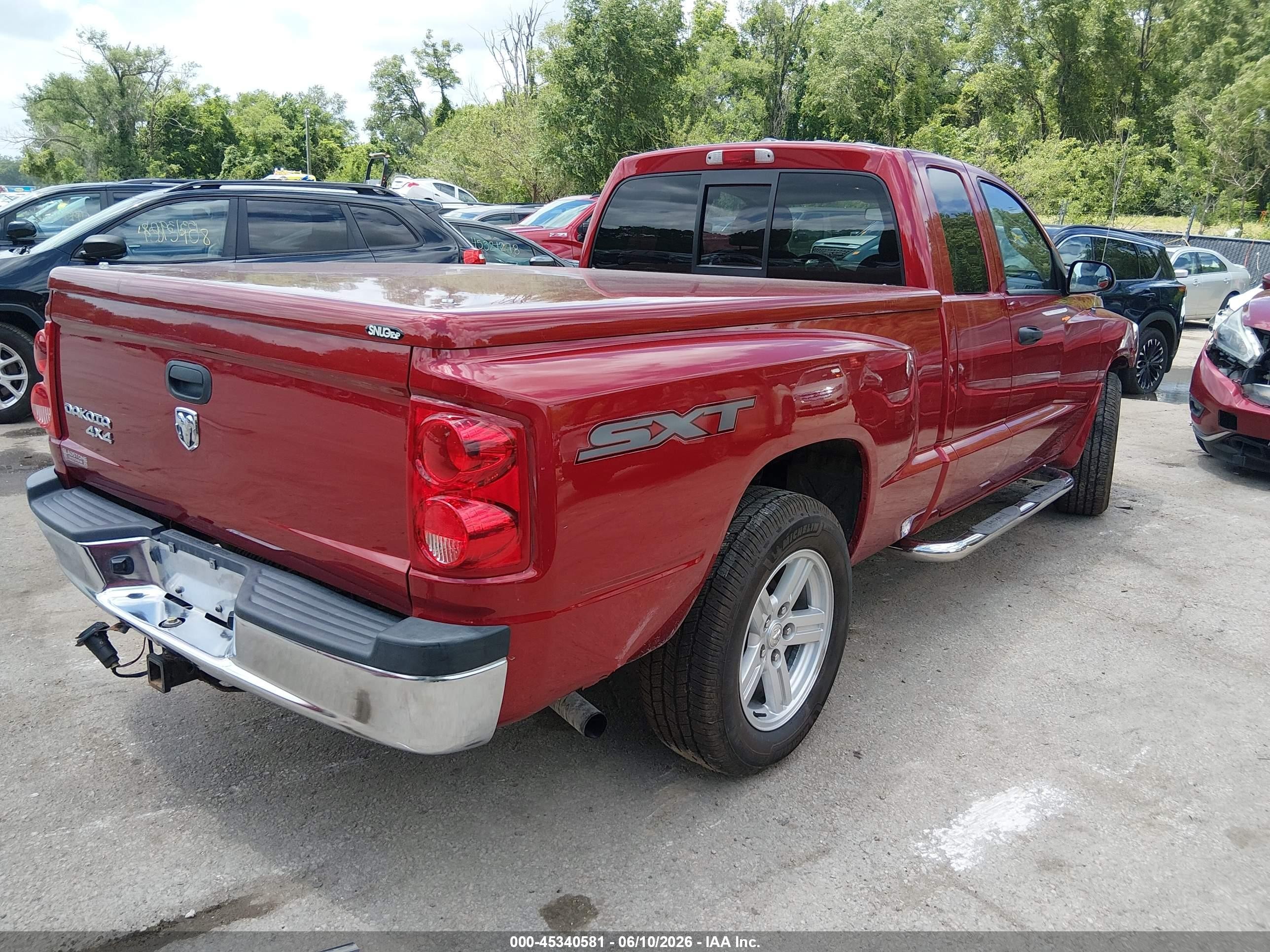 2007 Dodge Dakota St Red vin: 1D7HW22K97S259439