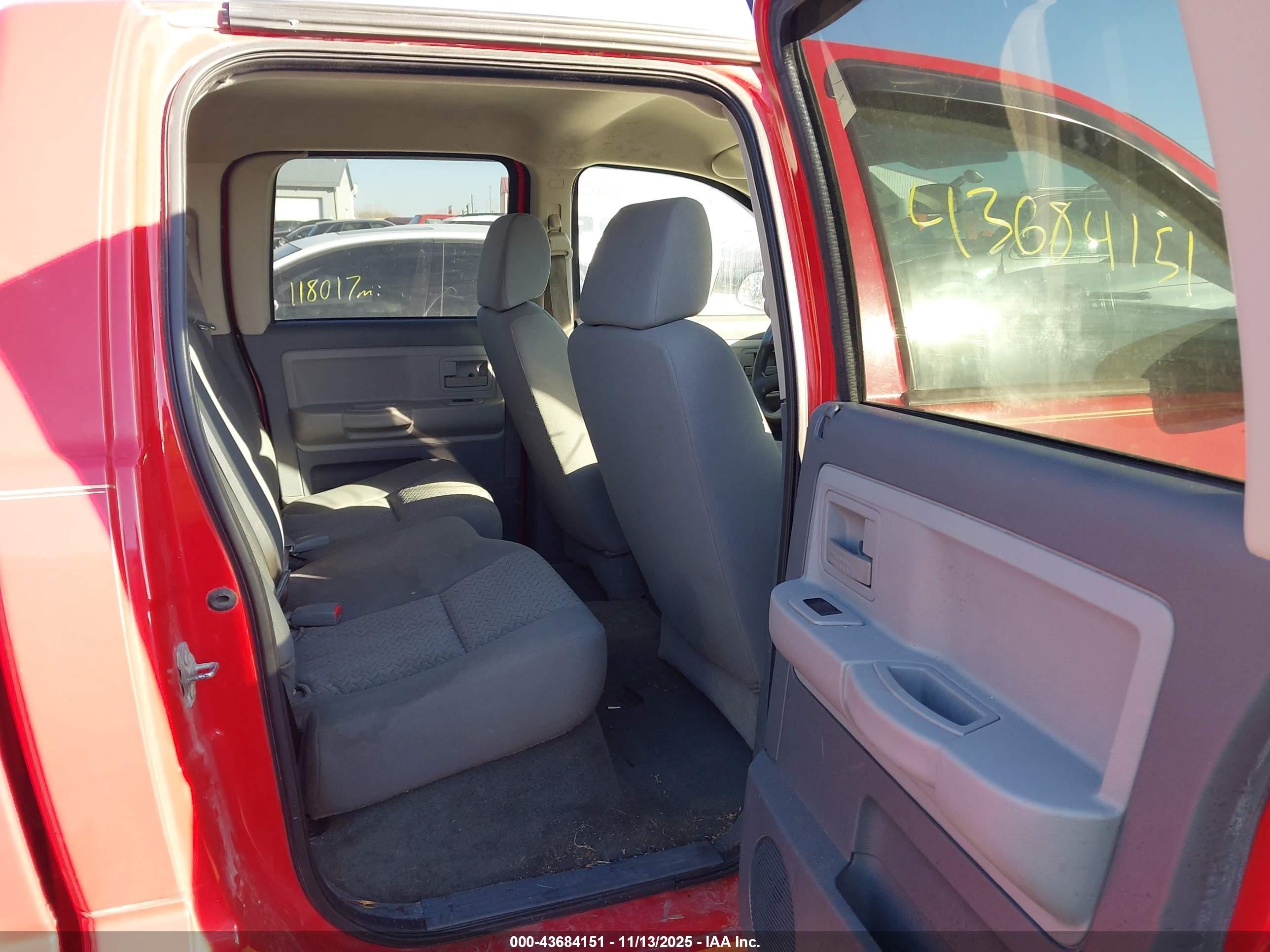2007 Dodge Dakota St Red vin: 1D7HW28KX7S269856