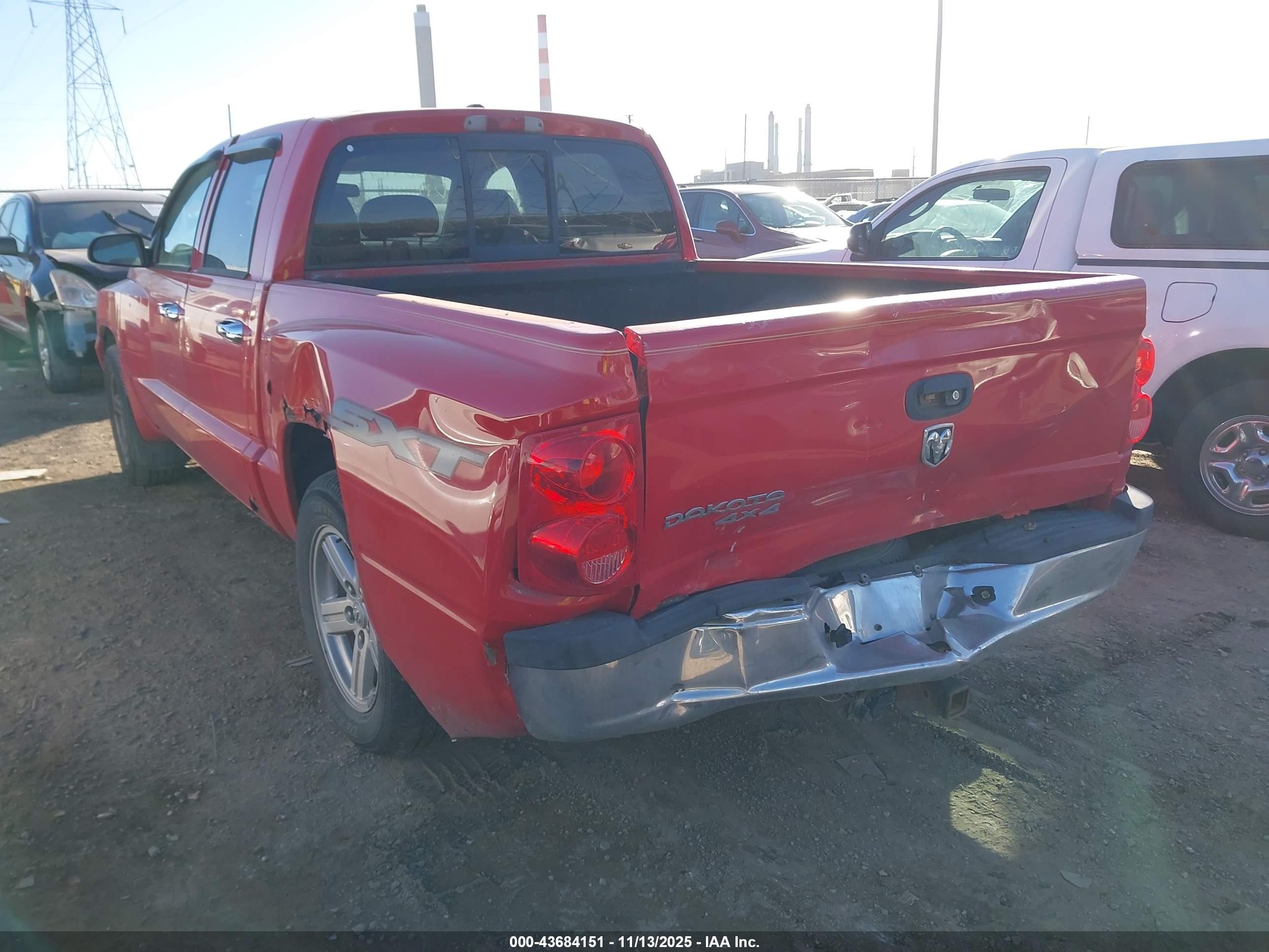 2007 Dodge Dakota St Red vin: 1D7HW28KX7S269856