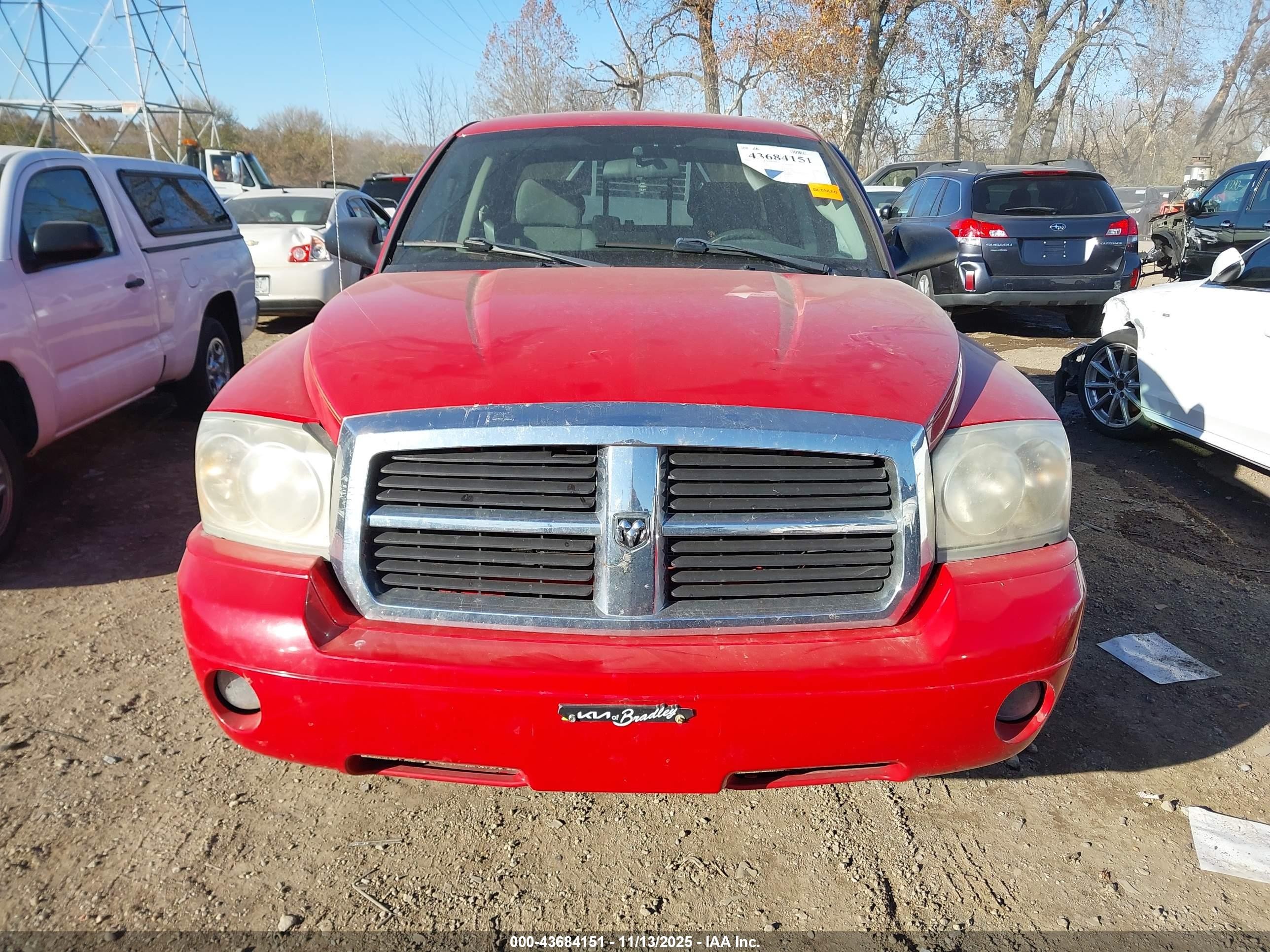 2007 Dodge Dakota St Red vin: 1D7HW28KX7S269856