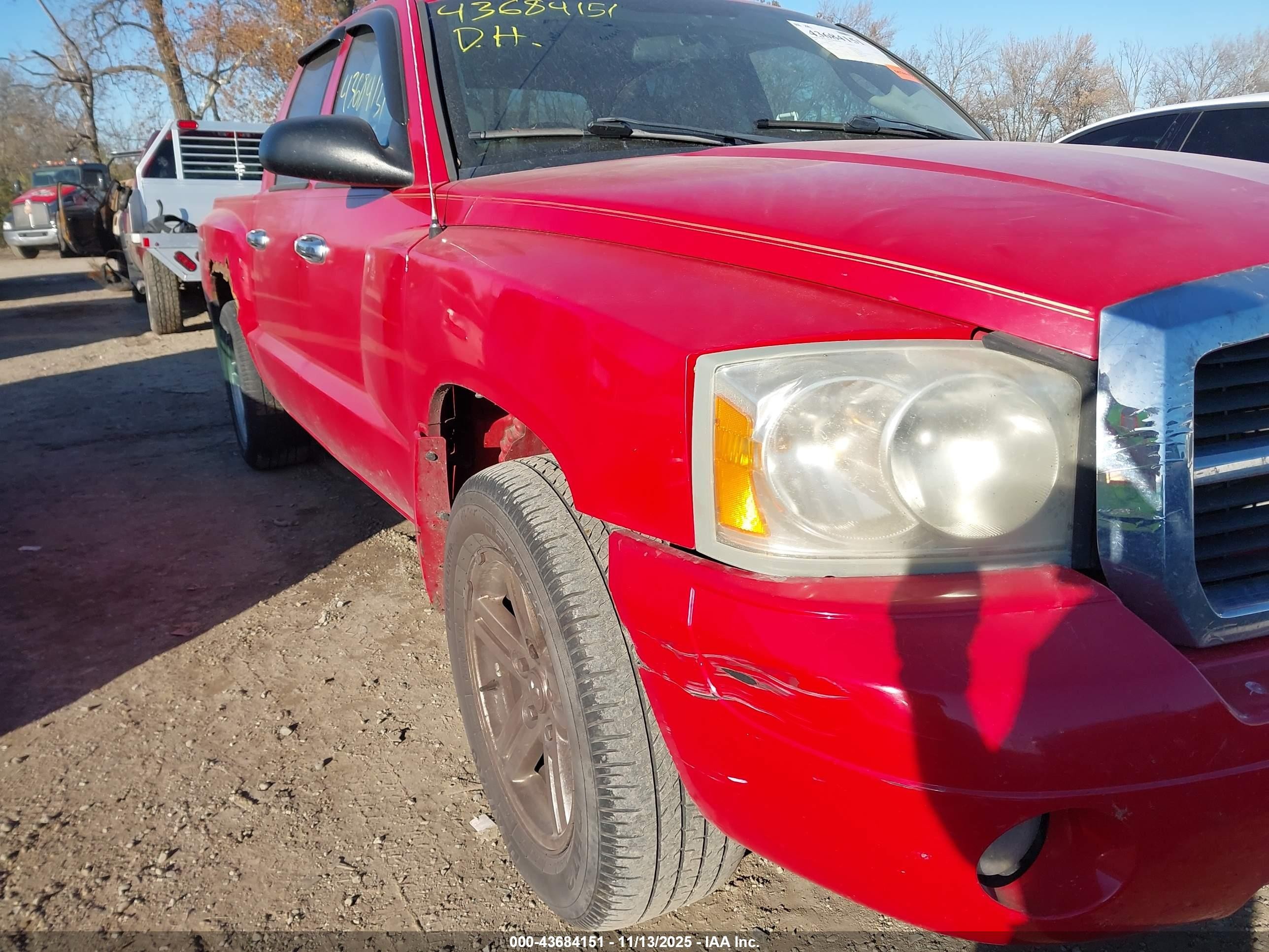 2007 Dodge Dakota St Red vin: 1D7HW28KX7S269856