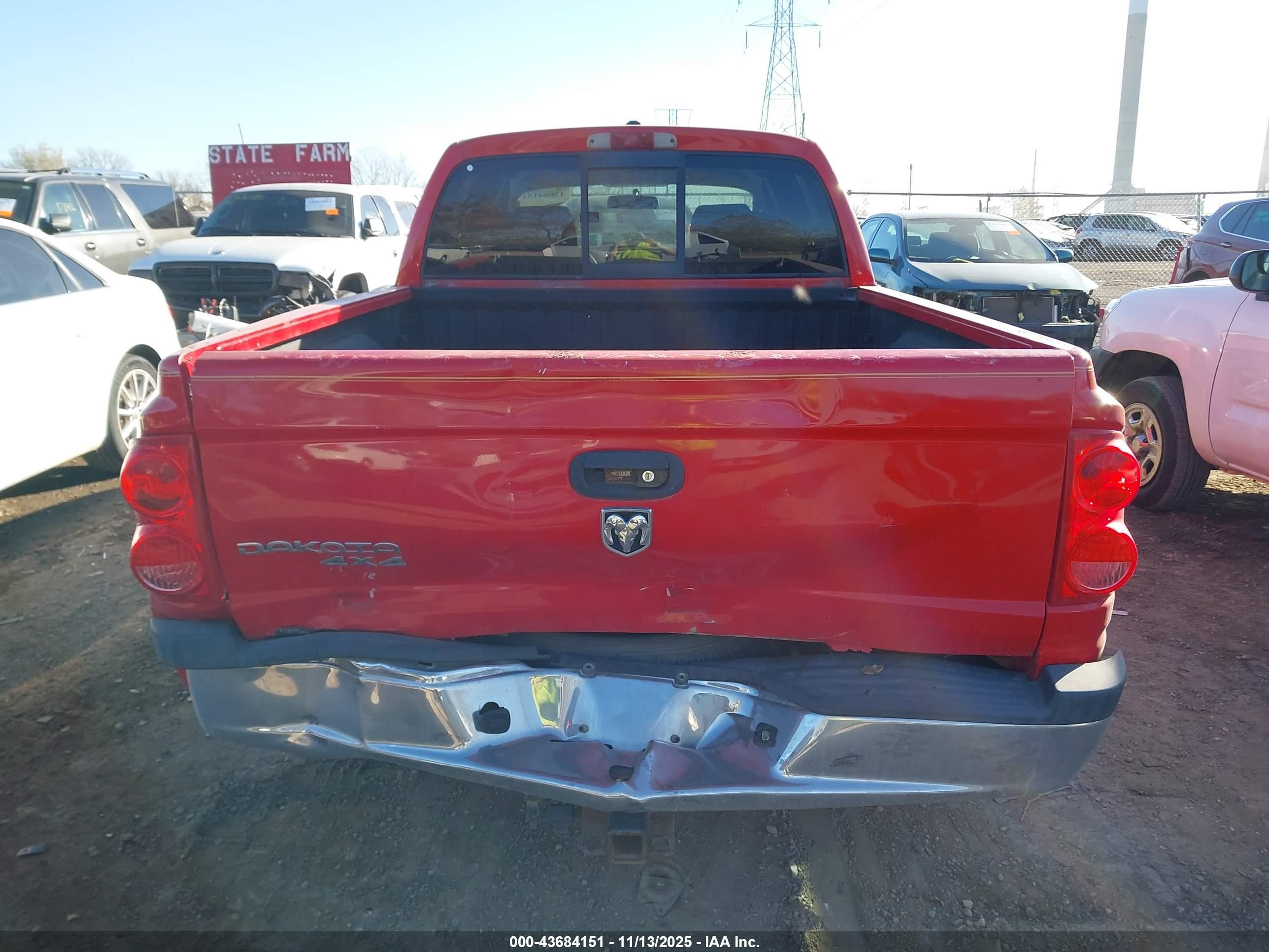 2007 Dodge Dakota St Red vin: 1D7HW28KX7S269856