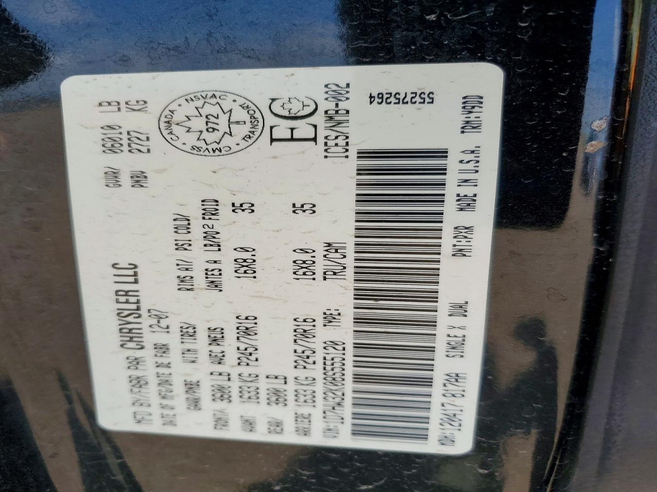 2008 Dodge Dakota Sxt Black vin: 1D7HW32K08S555120