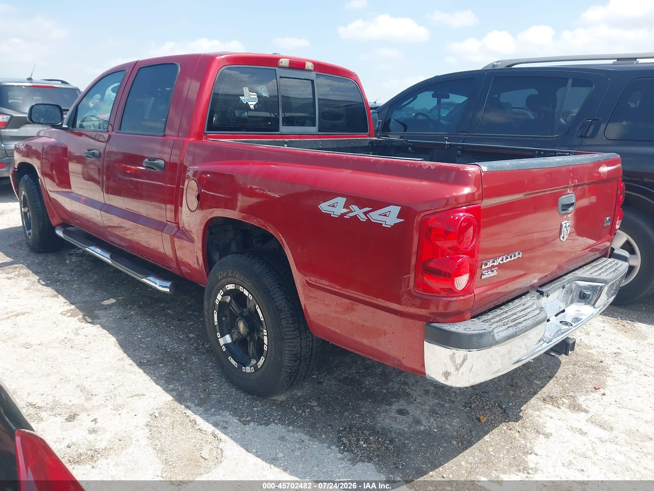 2006 Dodge Dakota Slt Burgundy vin: 1D7HW48J56S584520